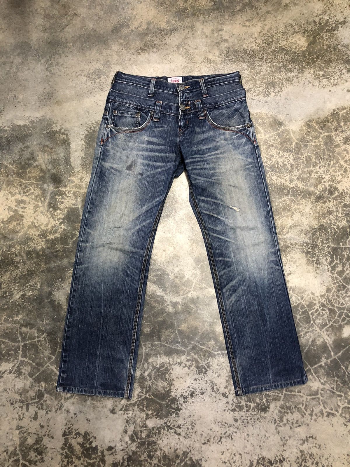 image of Distressed Denim x Edwin Distressed Double Waist Edwin Exclusive Vintage in Blue, Men's (Size 31)