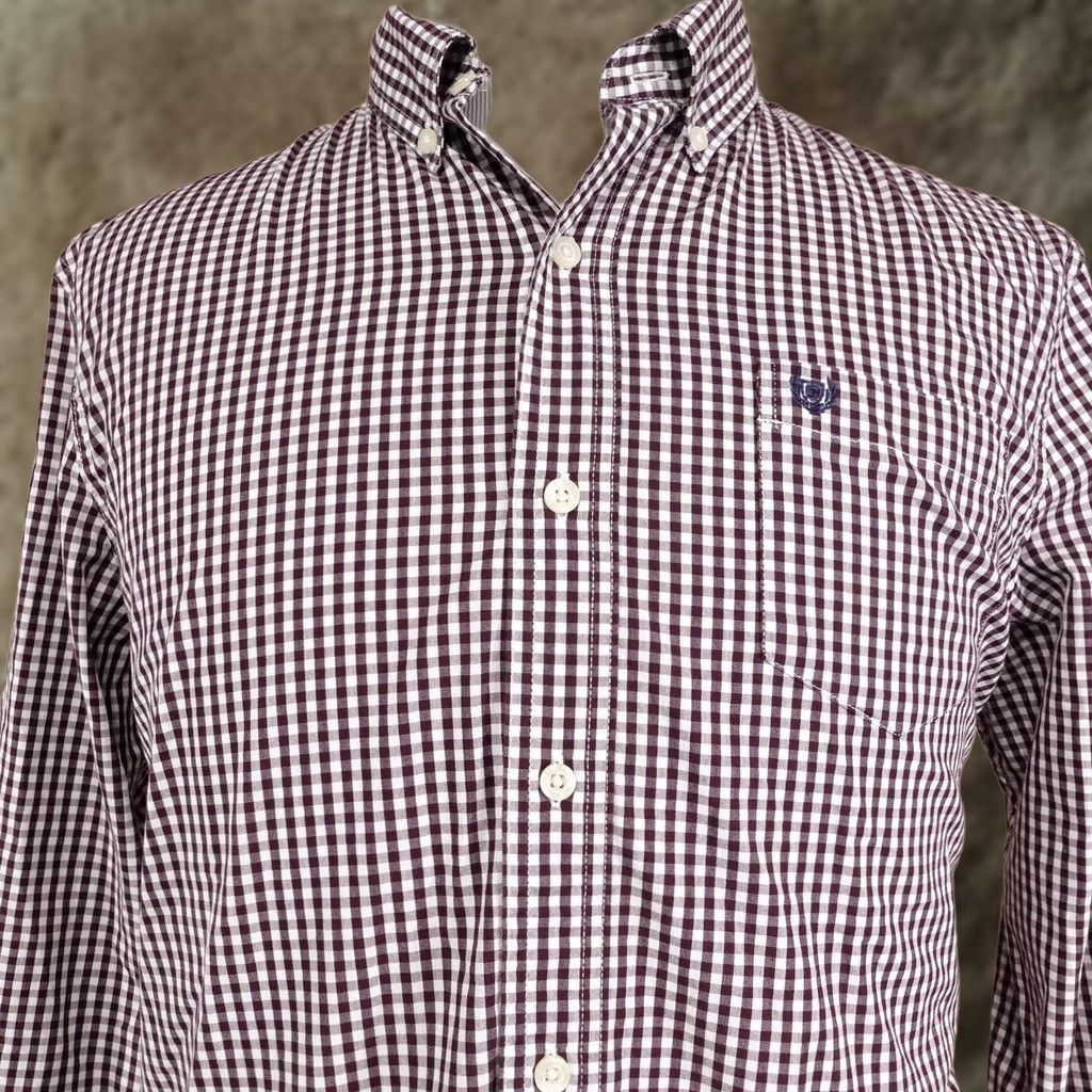 Chaps Chaps Shirt Mens L Check Long Sleeve Button-Up Regular Fit Stretch Embroidered Crest Button-Down Collar Casual Fall Mens Size US L / EU 52-54 / 3 - 1 Thumbnail
