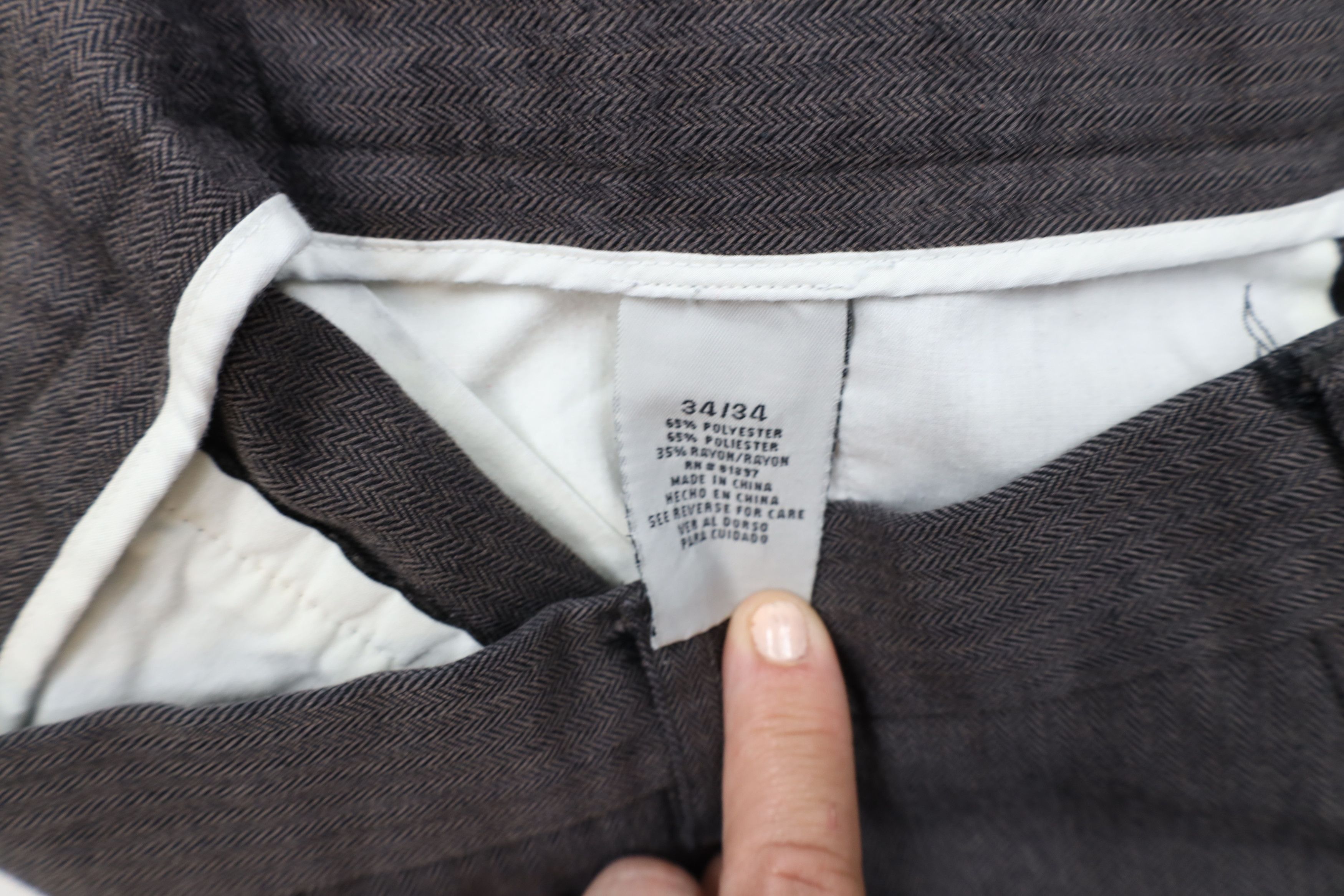 Vintage Vintage 90s Streetwear Wide Leg Chino Pants Herringbone Size US 34 / EU 50 - 7 Thumbnail