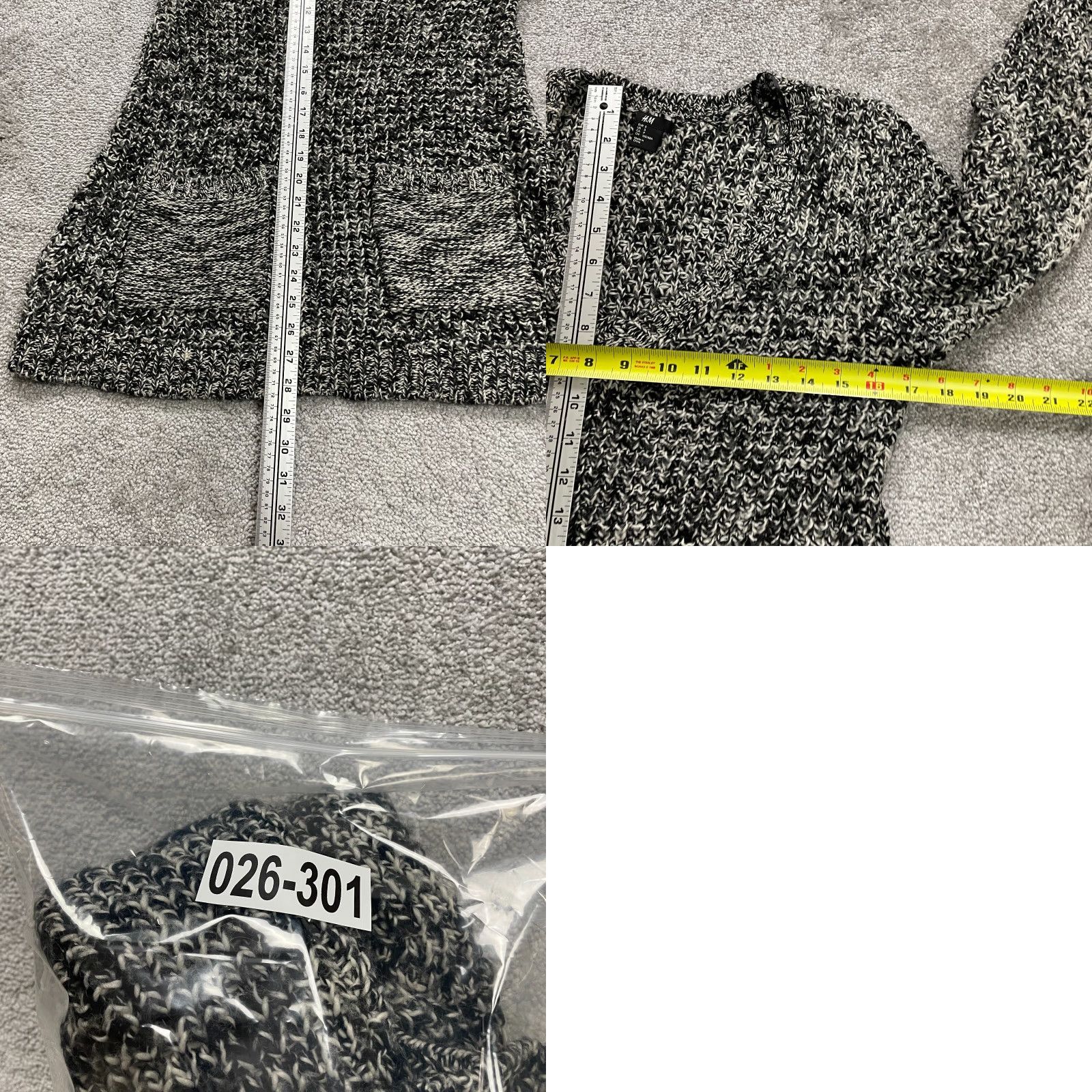 H&M H&M Sweater Dress Women's Small Black Knit V-Neck Pockets Solid Size S / US 4 / IT 40 - 8 Thumbnail