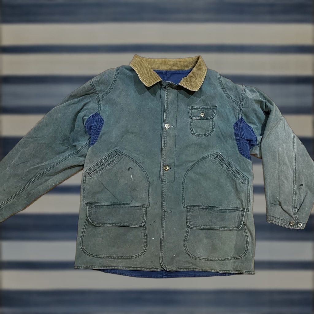 Carhartt VINTAGE Oakton Limited Reversible Barn Chore Jacket Carhartt Detroit Sun Faded L Denim Jacket Large BLUE OR GREEN 1980s Mens Size US L / EU 52-54 / 3 - 1 Thumbnail