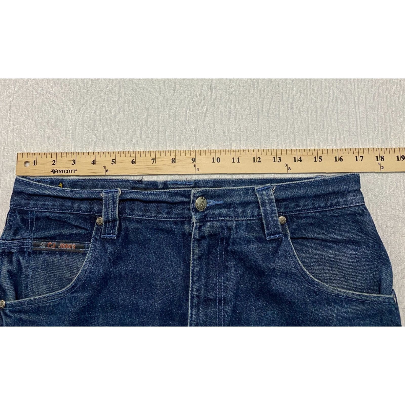 RMC Jeans VINTAGE CJ Jeans Mens Carpenter Jeans Loose Fit Wide-Leg 32x28 Blue 5-Pocket denim Baggy Mid Rise Relaxed Regular Size 32 Mens Shoes? Size US 32 / EU 48 - 6 Thumbnail