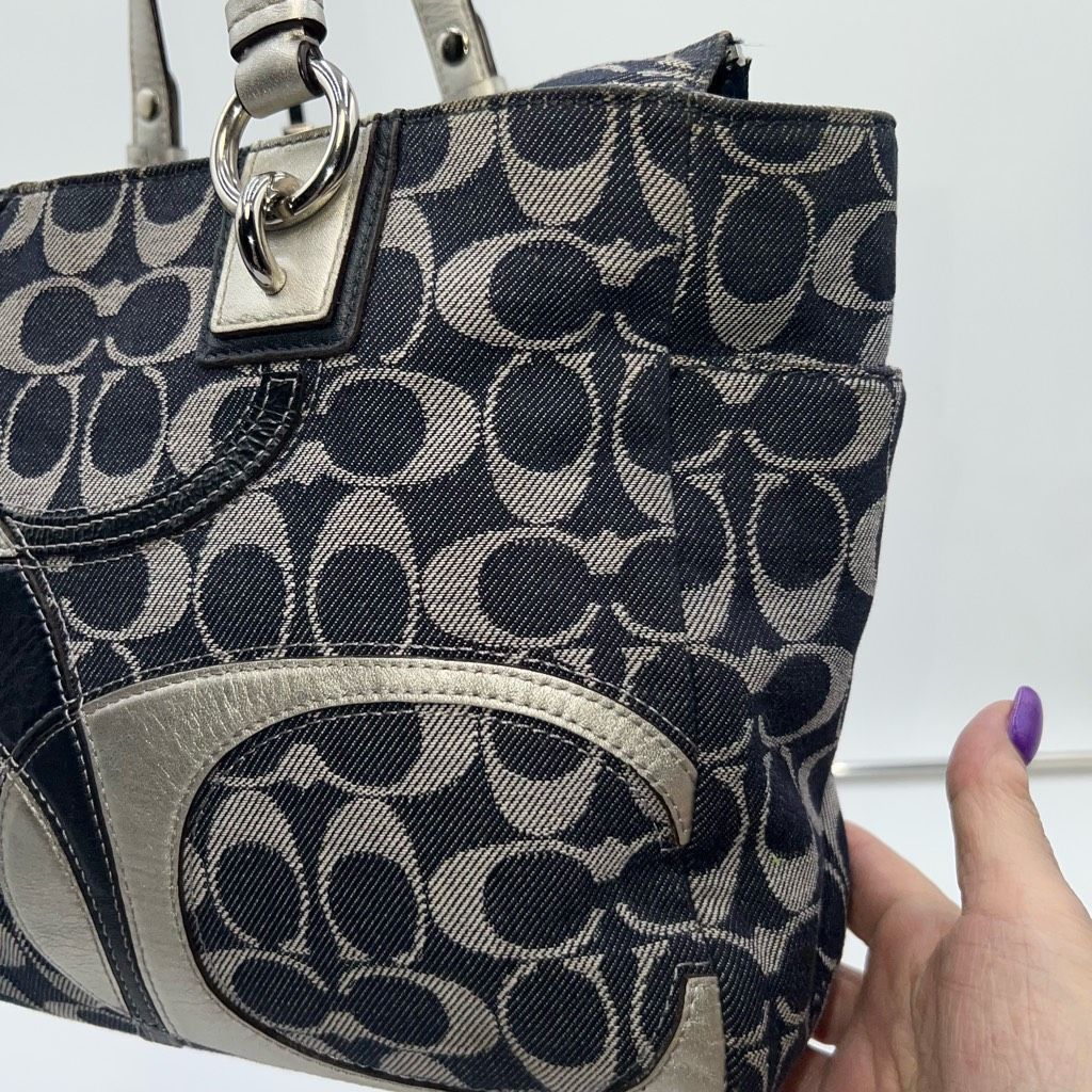 Coach Coach Denim and Leather Signature Tote (no hang tag) Size ONE SIZE - 5 Thumbnail