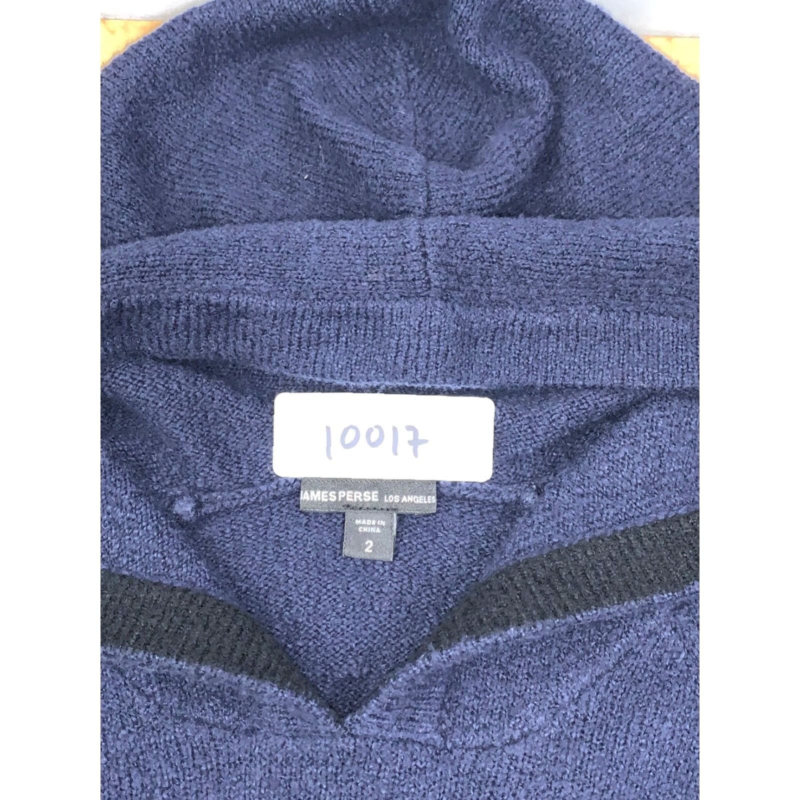 James Perse James Perse Cropped Cotton Jersey Hoodie Womens 2 Navy Blue Pullover 10017 Size XS / US 0-2 / IT 36-38 - 2 Thumbnail