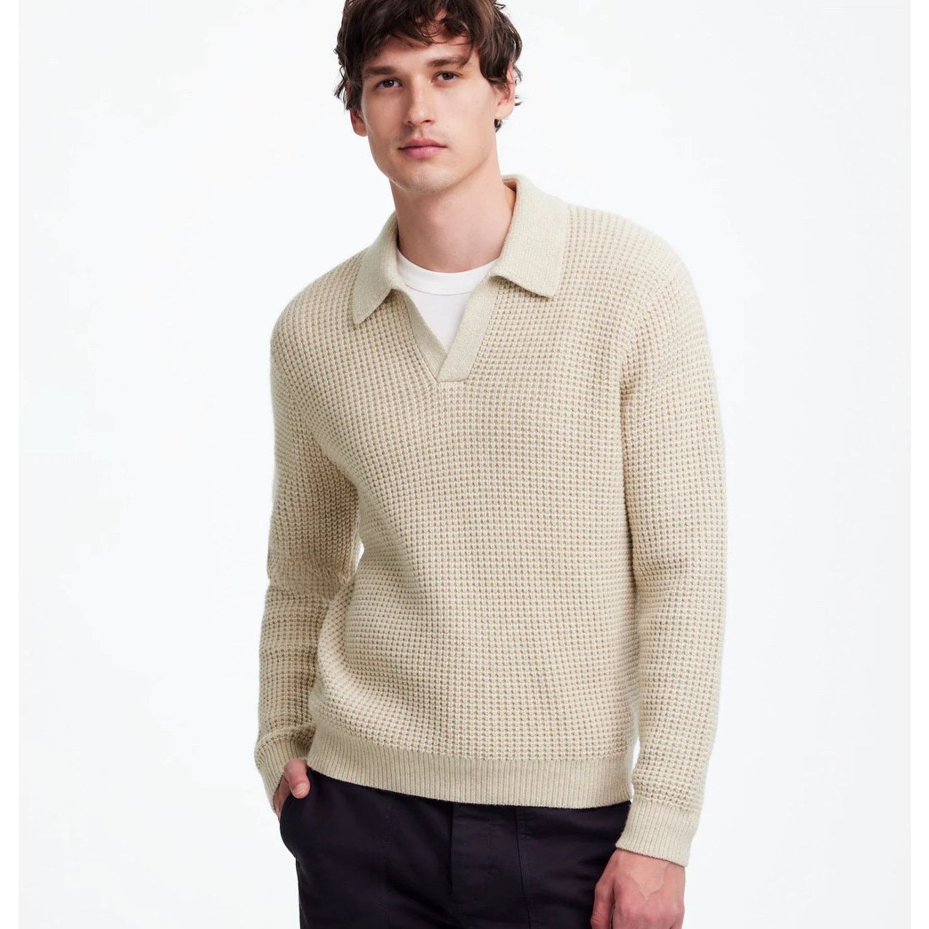 Madewell NWT Madewell Johnny-Collar Sweater Polo Waffle Knit Size XS Size US XS / EU 42 / 0 - 1 Thumbnail
