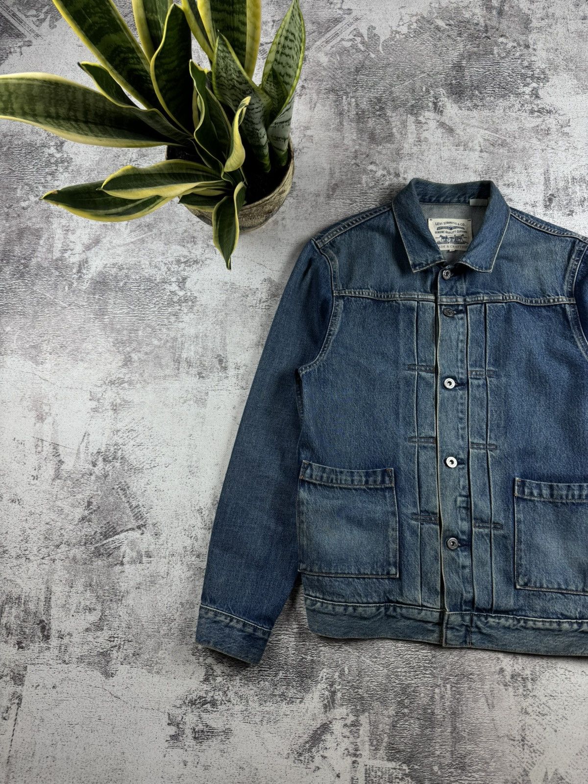 Levi's Made & Crafted Levis Made Crafted Pleated Front Type Work Blue Men’s Trucker Denim Jeans Jacket Size US M / EU 48-50 / 2 - 2 Thumbnail
