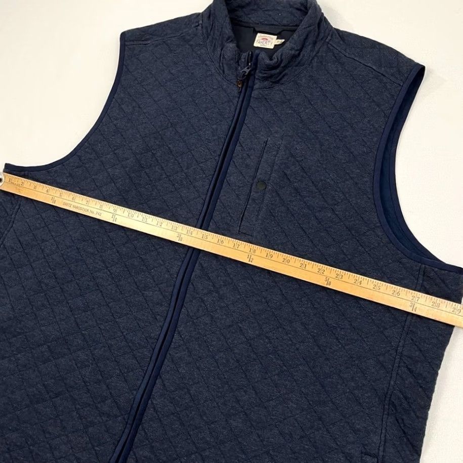 Faherty Faherty Vest Quilted Fleece Full Zip Blue 2XLT Mens - Preppy, Outdoor, Classic, All Seasons, Lightweight, Stand-Up Collar, Regular Fit, Big & Tall Size US XXL / EU 58 / 5 - 6 Thumbnail