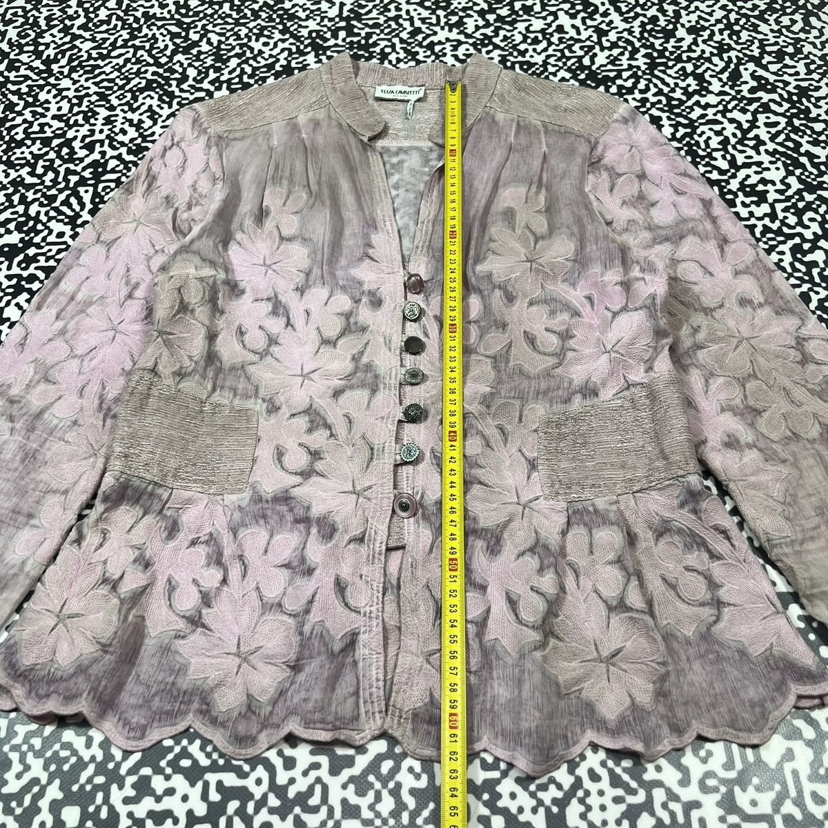 Elisa Cavaletti Vintage Y2K Elisa Cavaletti Silk Linen Luxury Floral Blazer Size M / US 6-8 / IT 42-44 - 21 Thumbnail