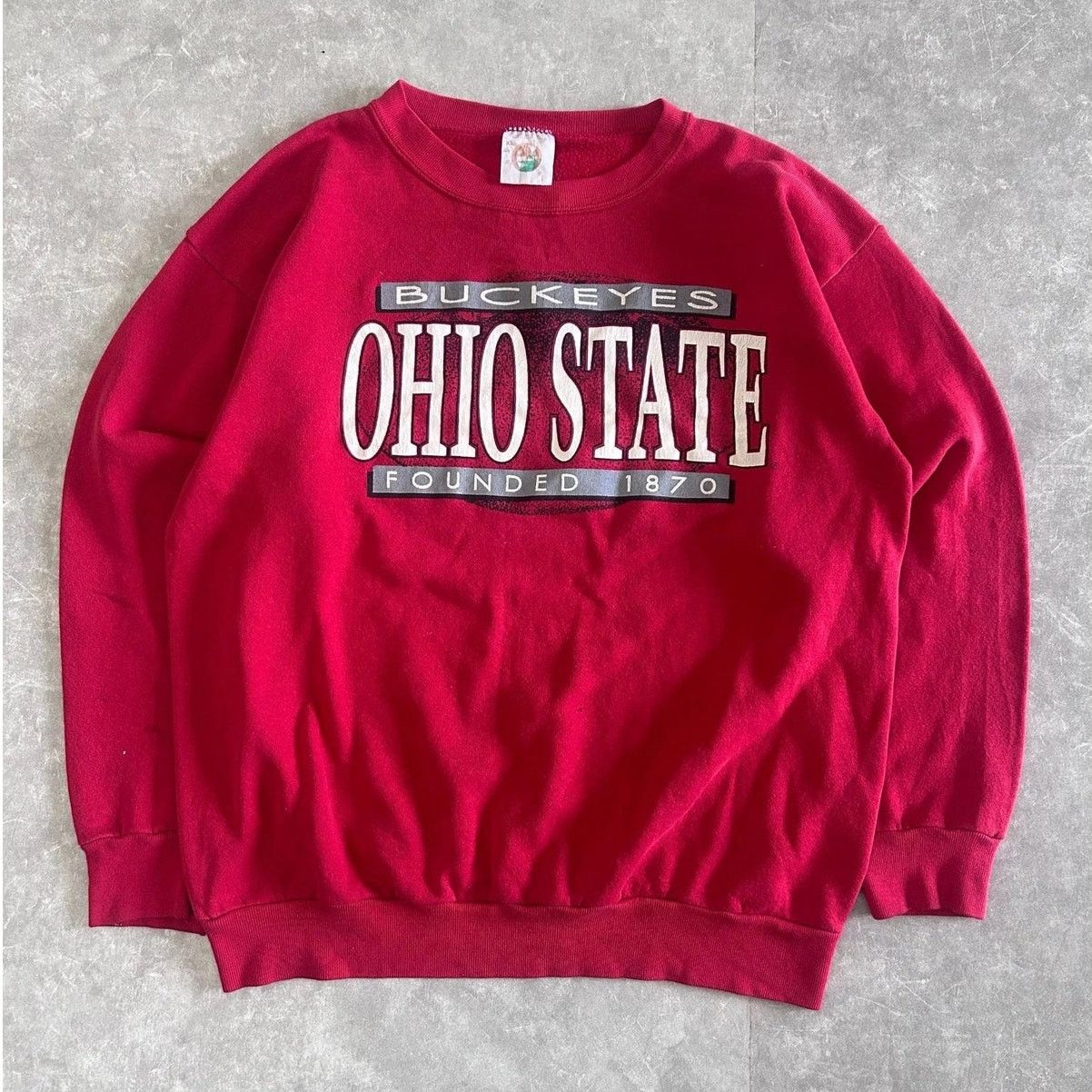 Vintage 90s Vintage Ohio State Buckeyes Red Crewneck Size XL Size US XL / EU 56 / 4 - 1 Thumbnail