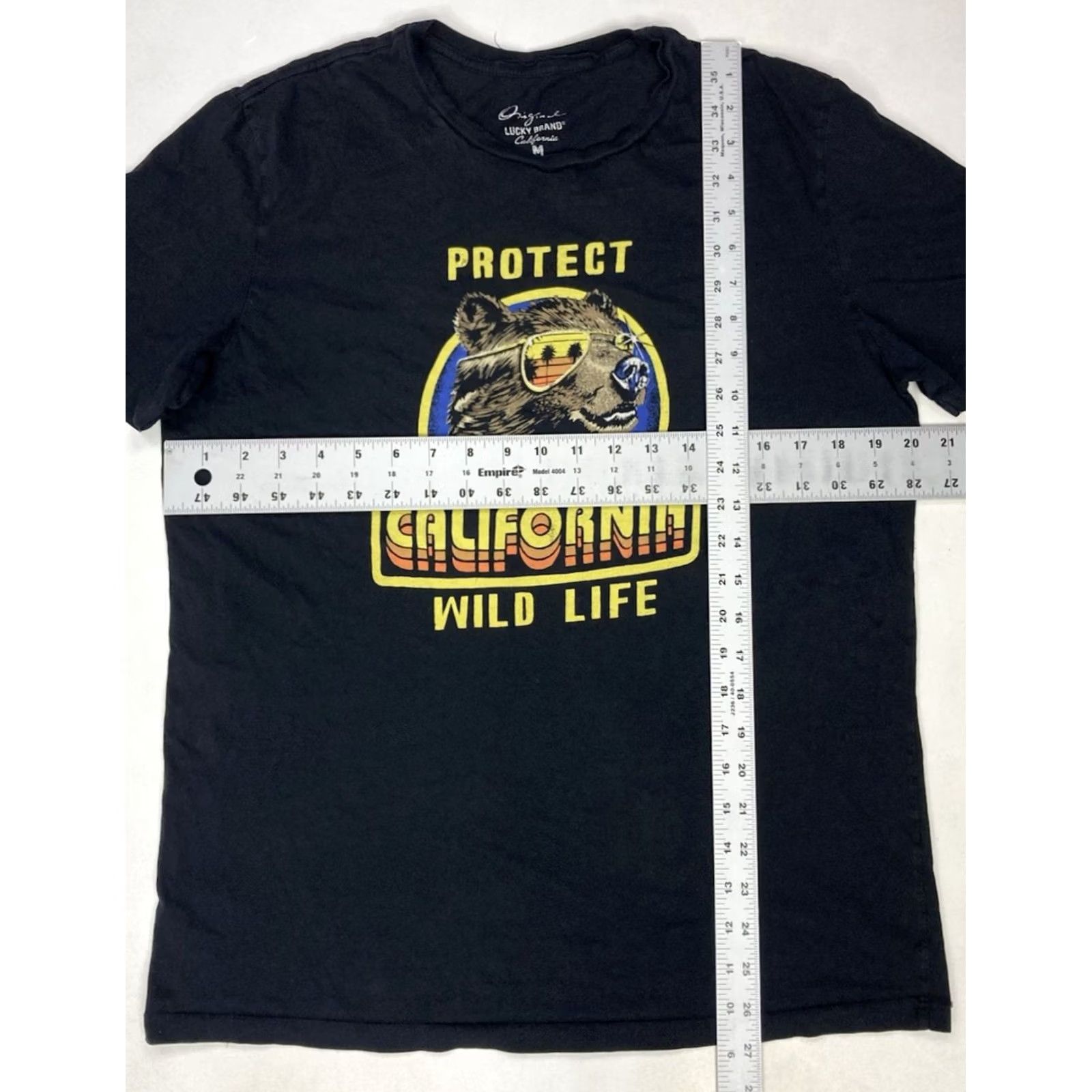 Lucky Brand Lucky Brand Protect California Wild Life Bear Graphic T-shirt Men Medium Black Size US M / EU 48-50 / 2 - 5 Thumbnail