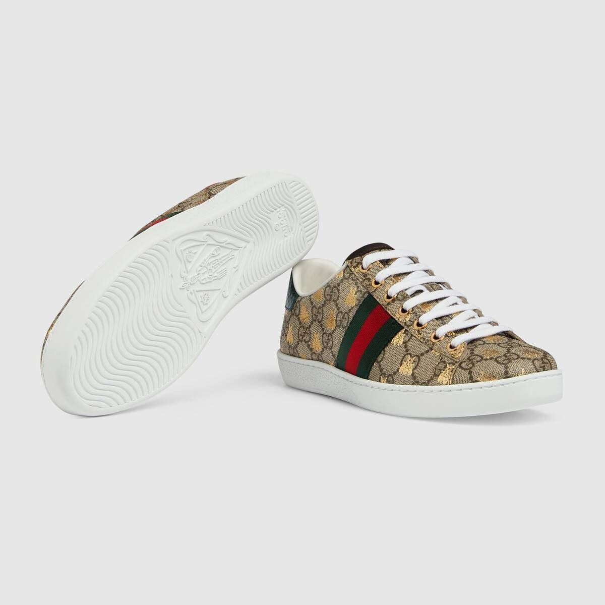 Gucci o1s1wg110425 Women's Gucci Ace Sneakers With Bees Multicolor Size US 5 / IT 35 - 5 Thumbnail