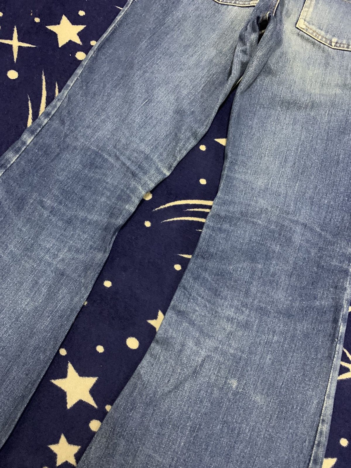 Japanese Brand COSMO Vintage Wide Flare Denim Distressed Jeans Size 27" / US 4 / IT 40 - 16 Thumbnail