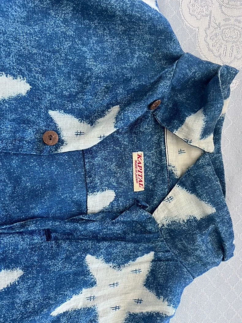 Kapital KAPITAL Star Washed Linen Shirt - dmc Size US S / EU 44-46 / 1 - 1 Thumbnail