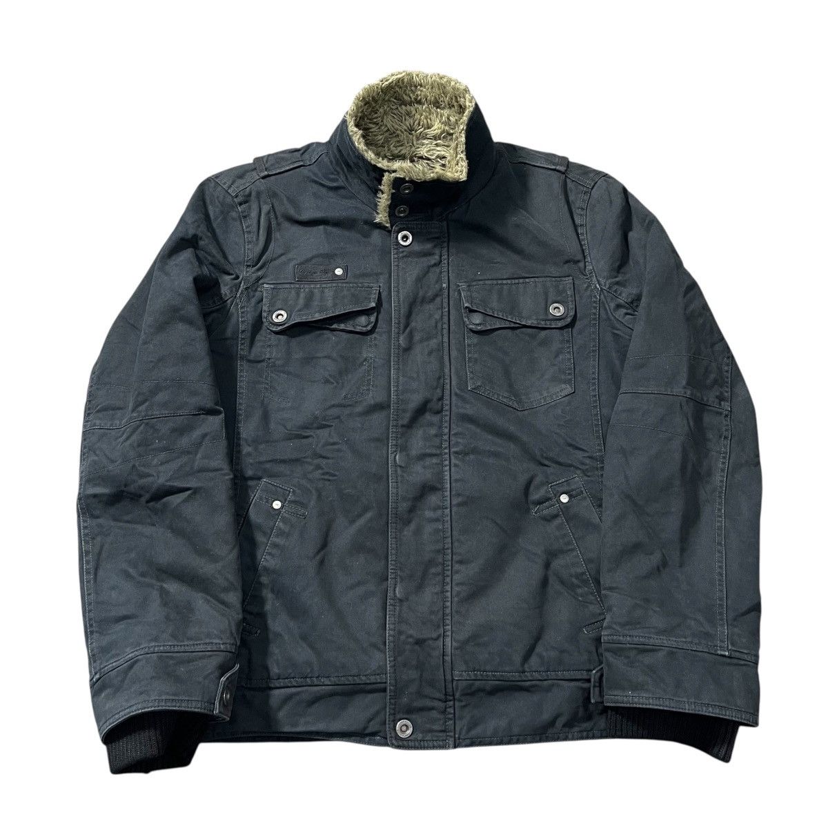 Japanese Brand OMPHALOS Canvas Jacket Fleece Lined Size US L / EU 52-54 / 3 - 7 Thumbnail
