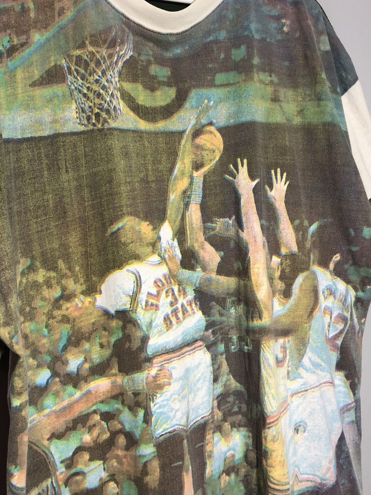 NBA × Vintage Vintage 90s NBA All Overprint Hype Y2k Streetwear T-shirt Size US XL / EU 56 / 4 - 5 Thumbnail