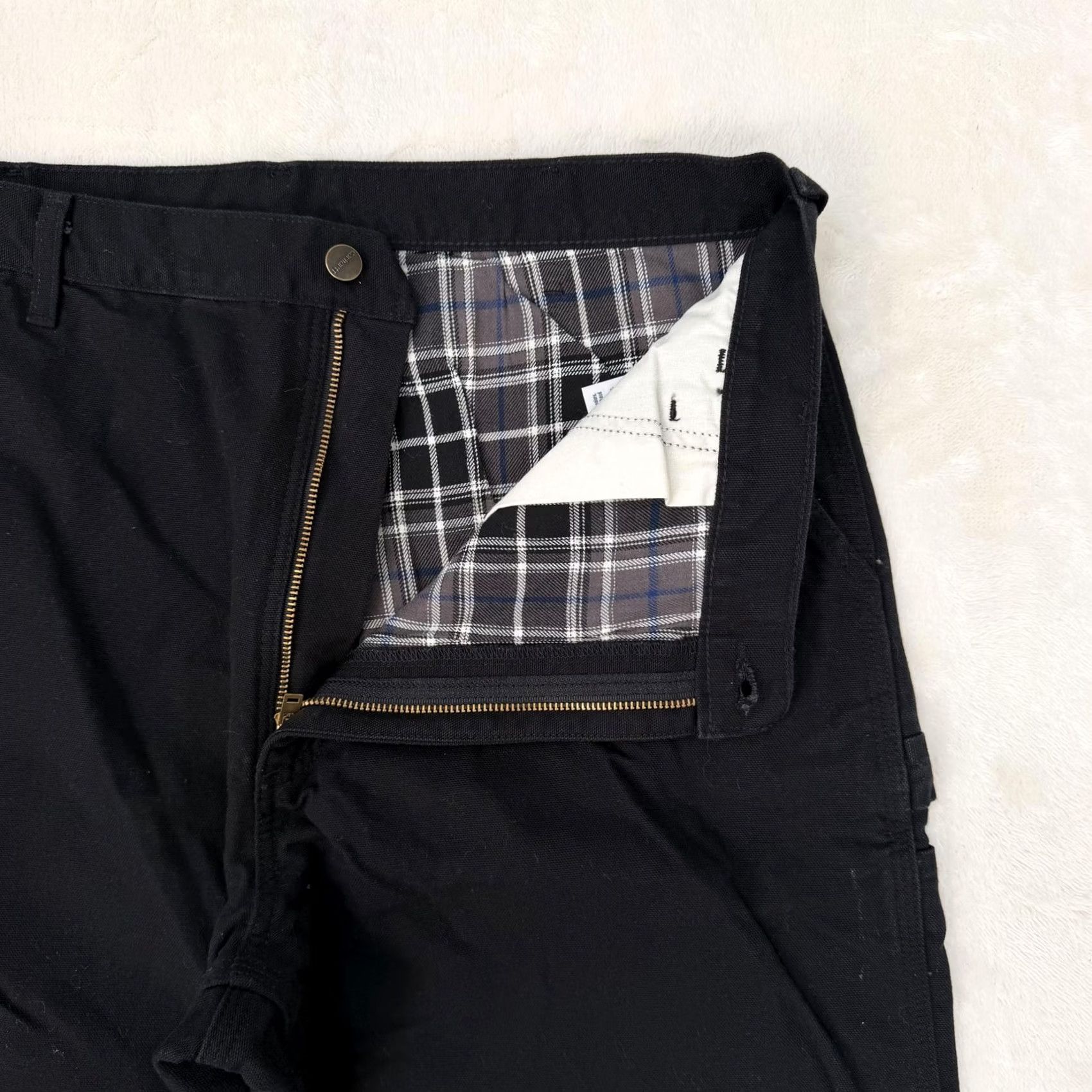 Carhartt Carhartt Jeans Pants Mens 38x34 Black Canvas Carpenter Winter Lined Pockets Logo B111 Straight Front Casual Workwear SS Mens Size US 38 / EU 54 - 2 Thumbnail