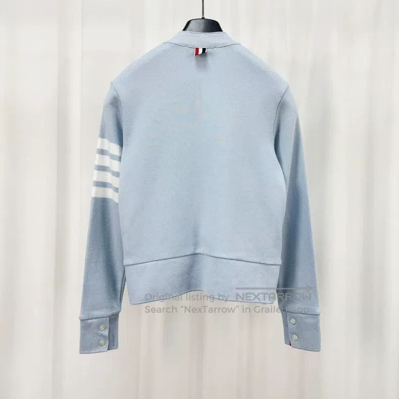 Thom Browne Thom Browne Light blue four-bar knitted color striped card Size US S / EU 44-46 / 1 - 3 Thumbnail