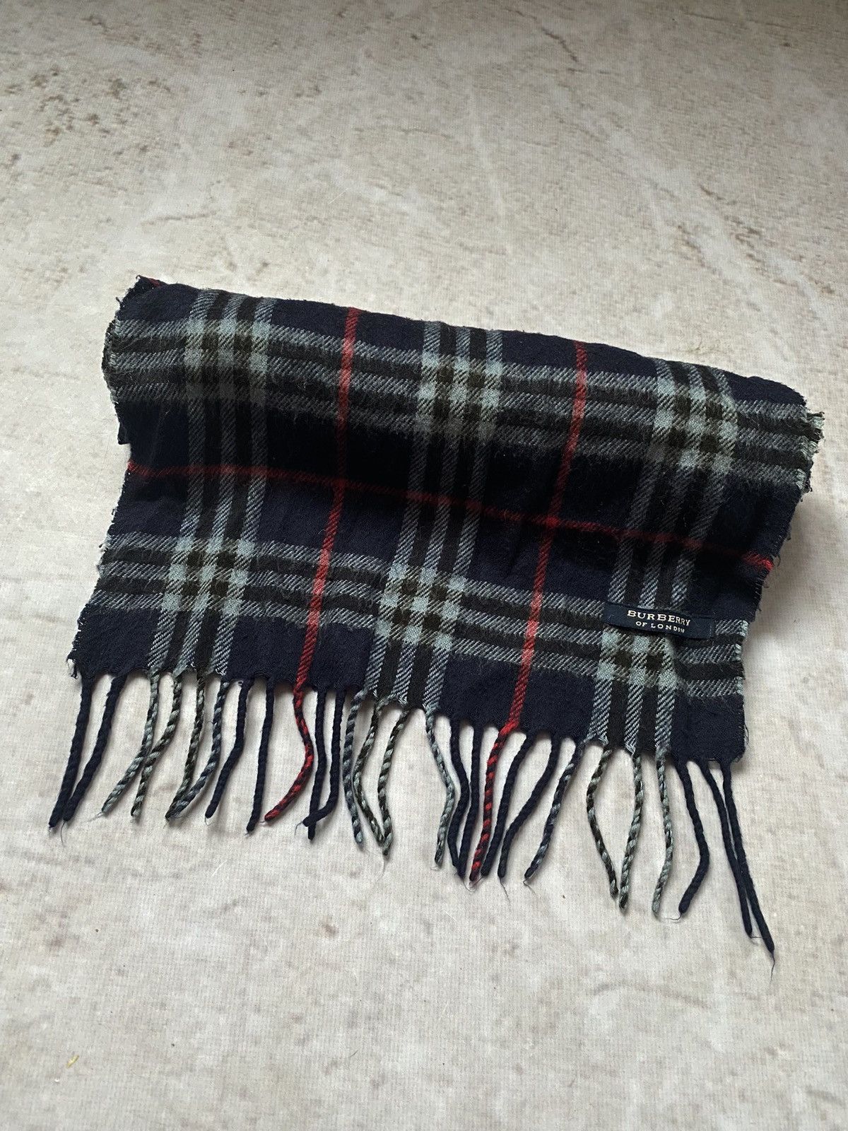 Burberry × Burberry Prorsum Vintage Burberry Dark Blue Checkered Scarf Size ONE SIZE - 2 Thumbnail