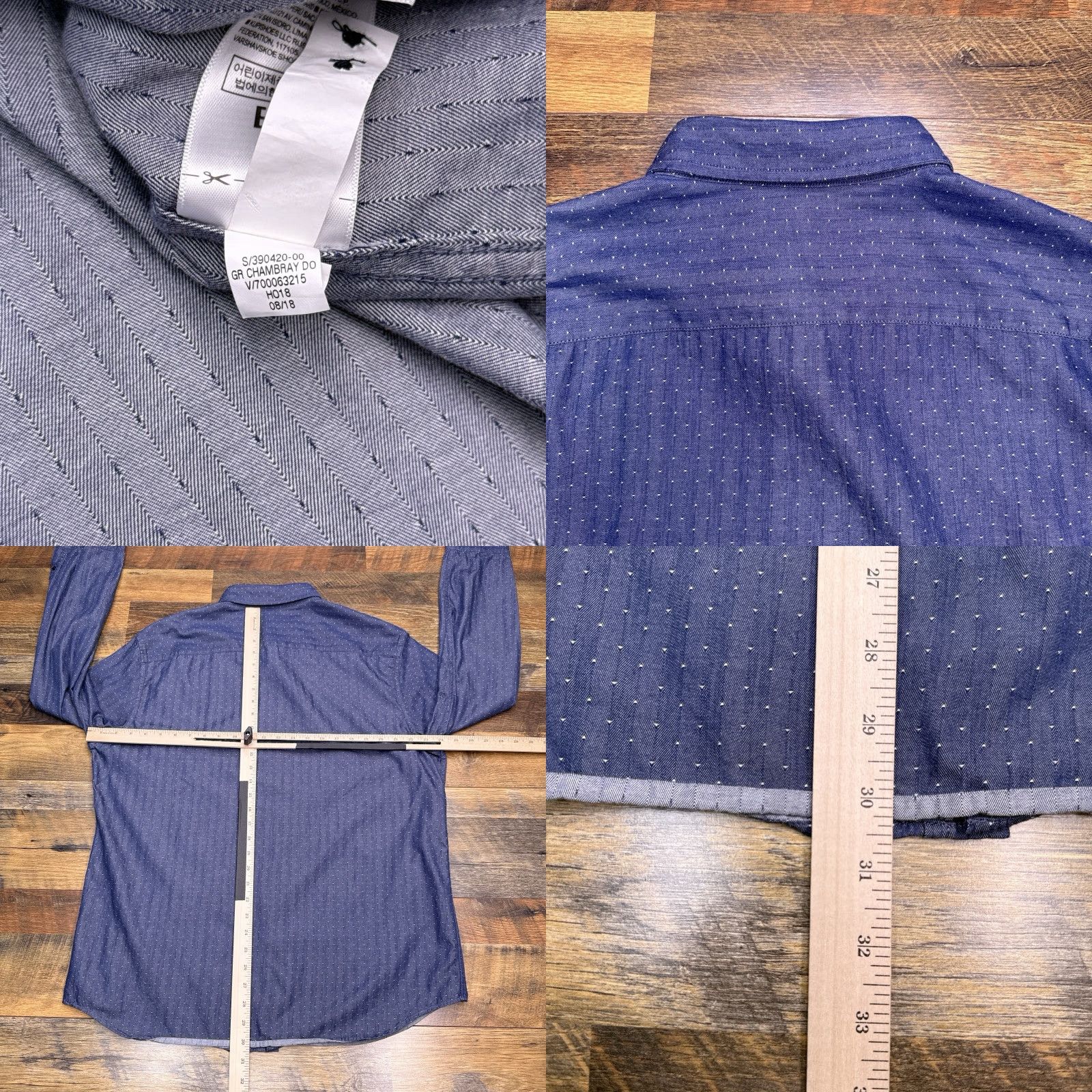 Banana Republic Banana Republic Slim Fit Shirt Mens XL Blue Chambray Button-Up Size US XL / EU 56 / 4 - 8 Thumbnail