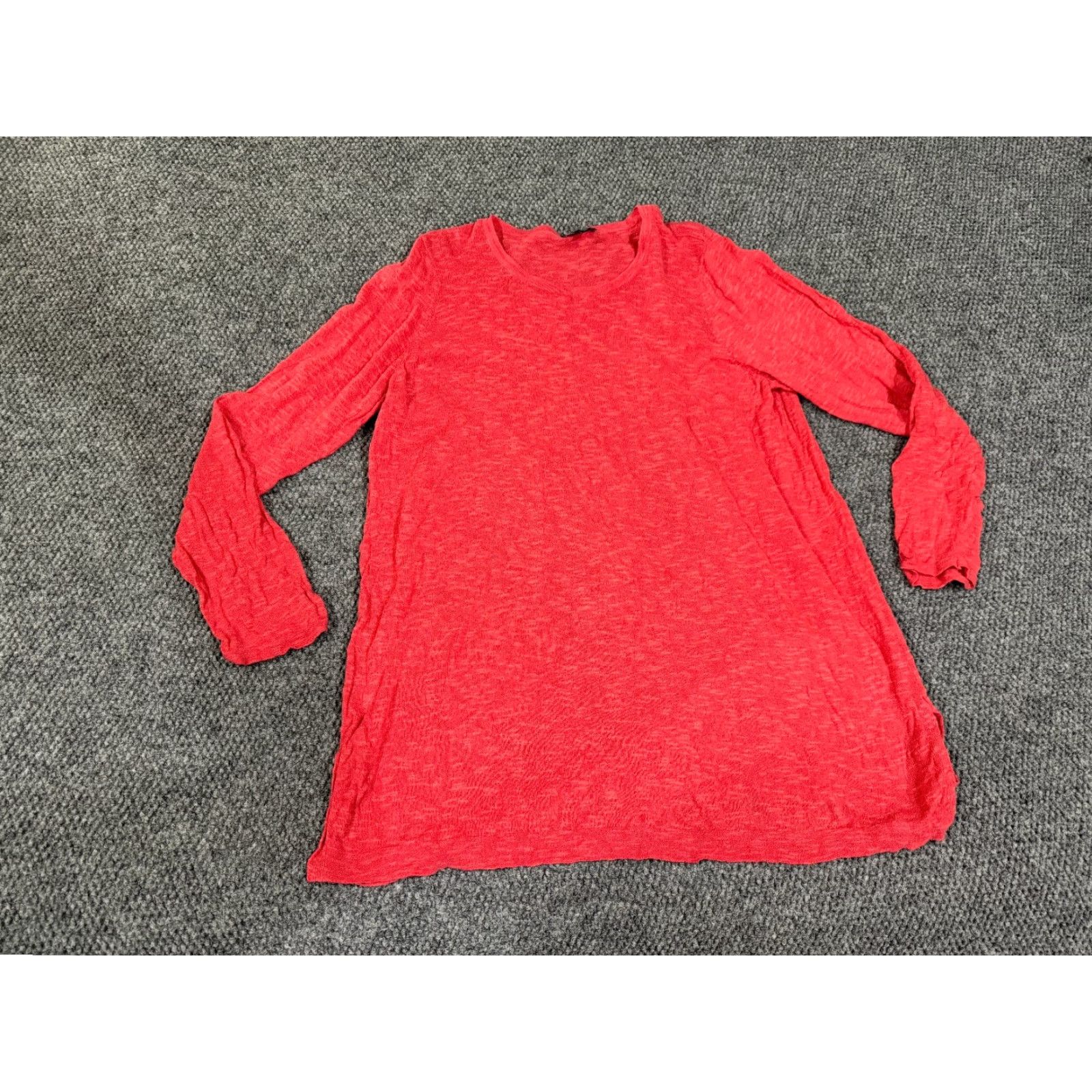 Eileen Fisher Eileen Fisher Sweater Womens Large Red Linen Cotton Lightweight Knit Pullover Regular Knit Women's L Red Lightweight Casual 90s? Size L / US 10 / IT 46 - 2 Thumbnail