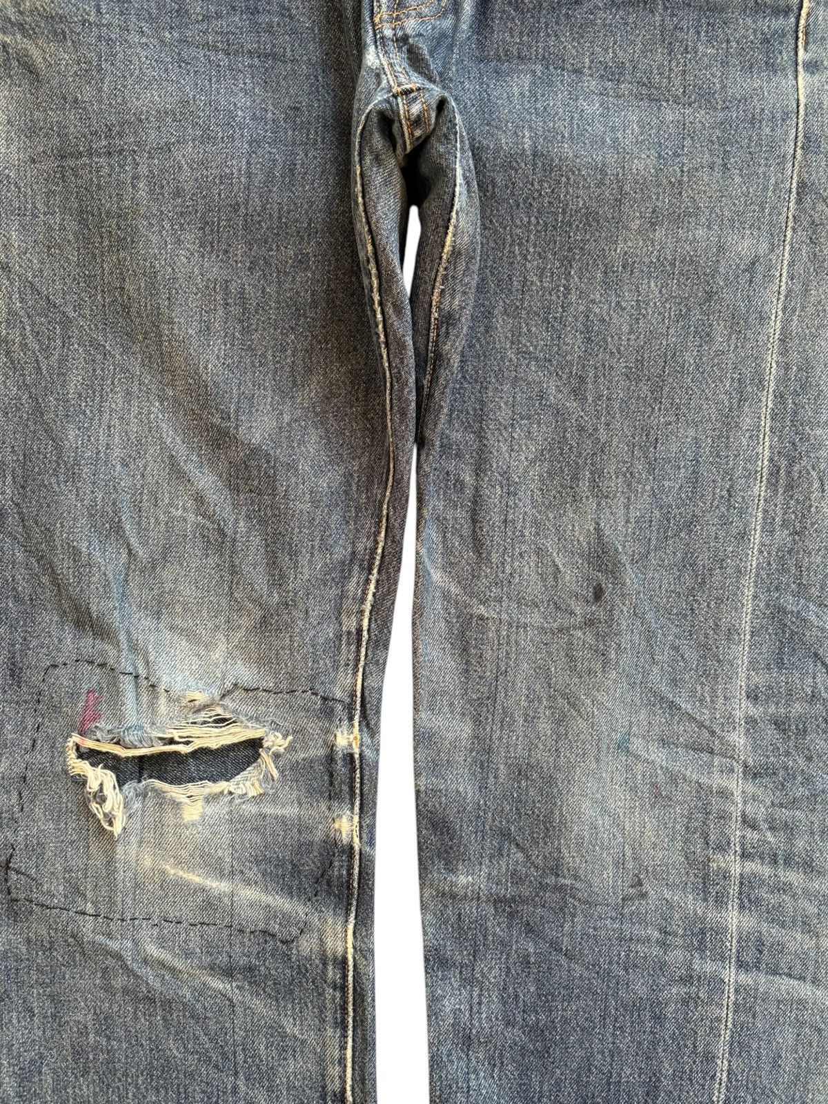 Levi's Vintage Levis 501 Selvedge Patch Ripped Jeans Size US 32 / EU 48 - 6 Thumbnail