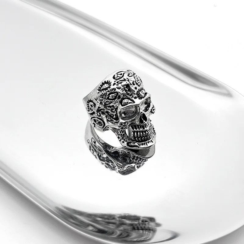 Japanese Brand × Jewelry × Vintage Cross Tatoo Skull Ring Size ONE SIZE - 3 Thumbnail
