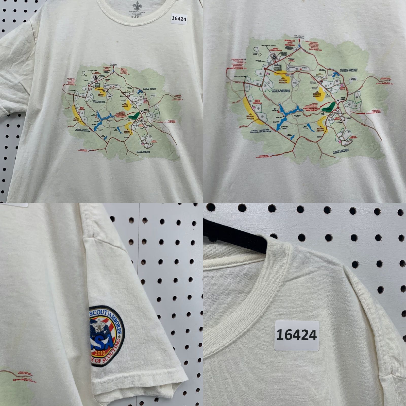 Vintage VINTAGE Boy Scout OF America Shirt Mens Large Map Graphic White Short Sleeve BSA TEE Size US L / EU 52-54 / 3 - 8 Thumbnail
