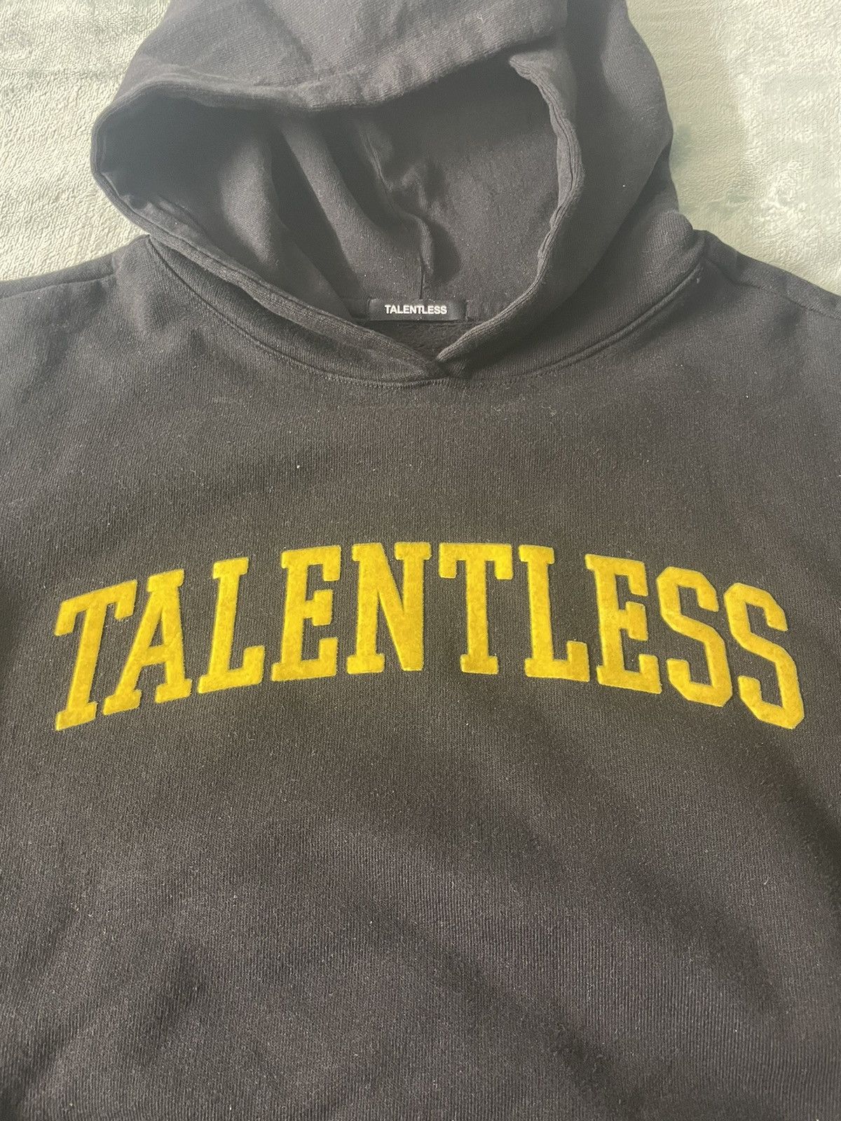 image of Talentless Yellow Logo Black Hoodie, Men's (Size Medium)