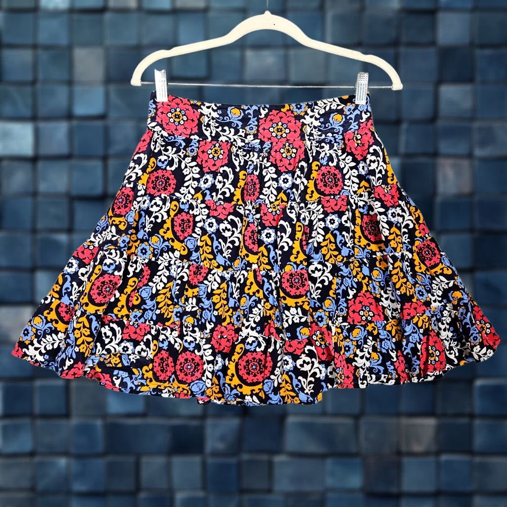 Anthropologie Maeve By Anthropologie Women's Flowy Smocked Floral Print Skirt Size S Multicolor Short A-Line Flowing Skirt Womens Size 28" / US 6 / IT 42 - 1 Thumbnail