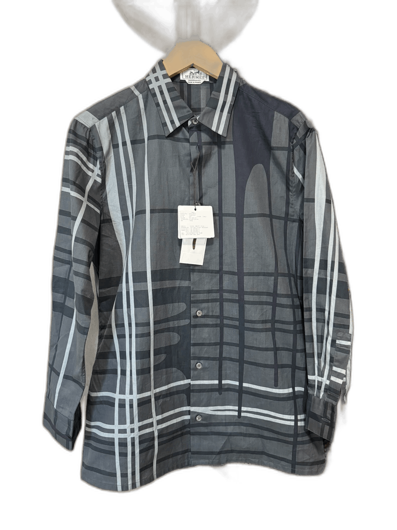 Hermes Hermes Patterned Long Sleeve Shirt for Men Size US M / EU 48-50 / 2 - 1 Thumbnail