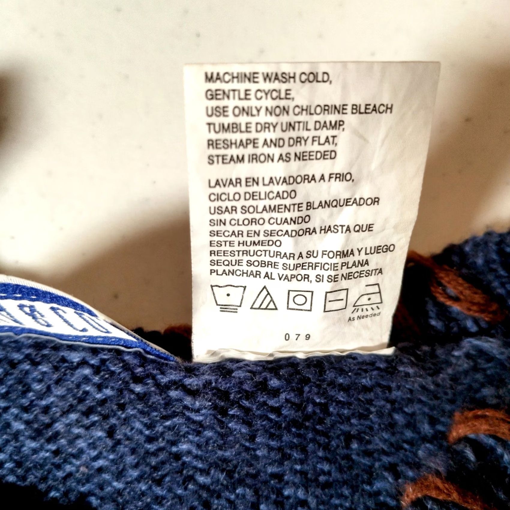 CO VINTAGE Erika And Co Cardigan Sweater Women L Patchwork Blue Brown Fall Leaves Leaf Size L / US 10 / IT 46 - 7 Thumbnail