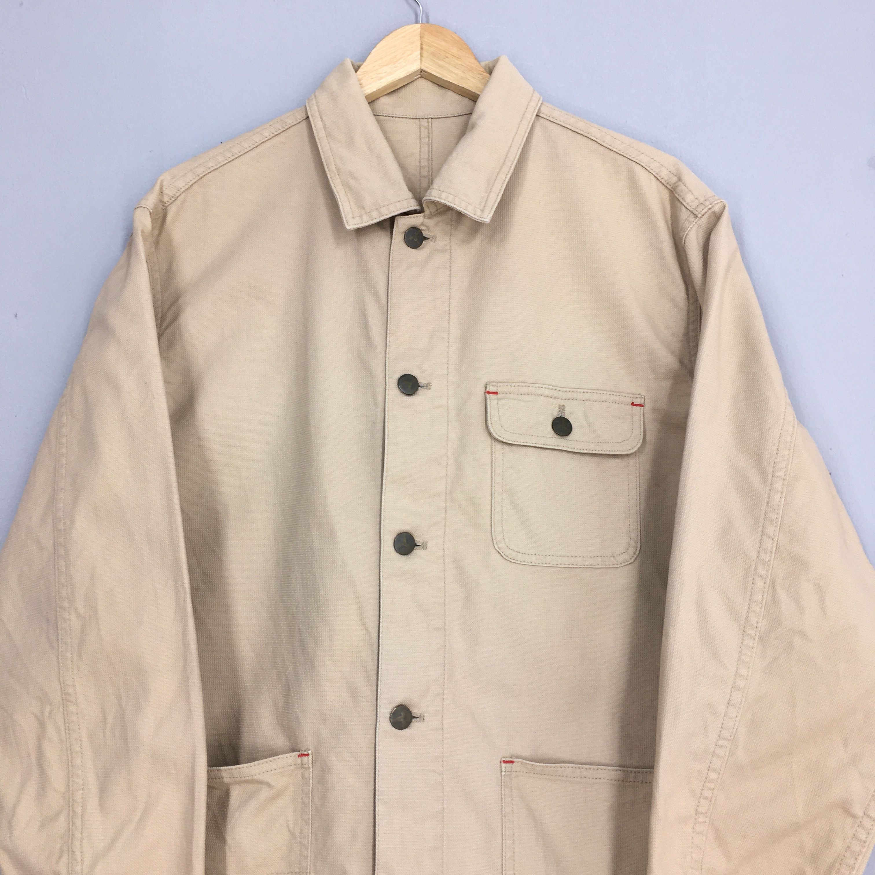 Global Work Vintage 80s Workers Jeans Casual Jacket Large Size US L / EU 52-54 / 3 - 2 Thumbnail