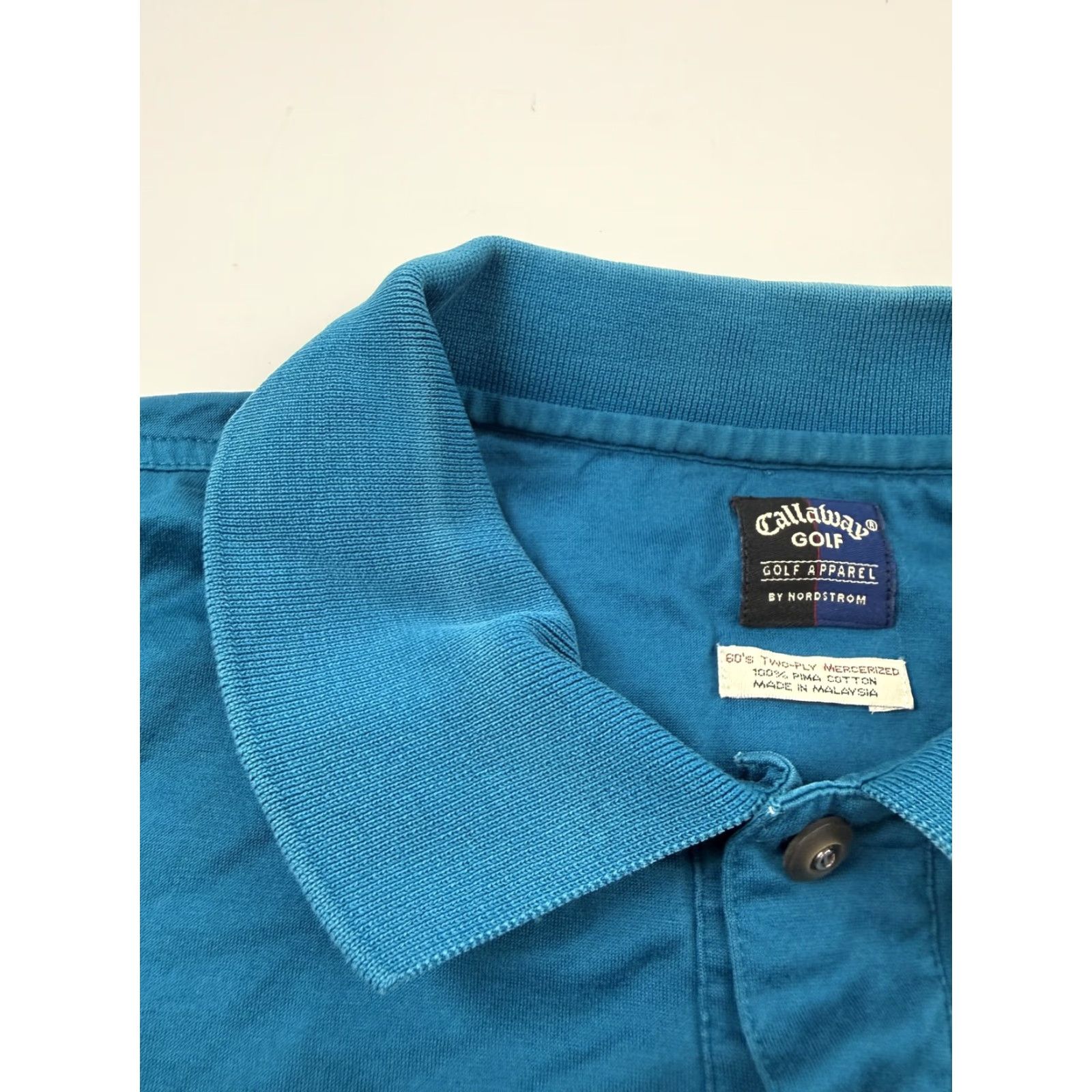 Callaway VTG Callaway Golf Polo Shirt Mens M Blue Pima Cotton Pocket Single Stitch Short Sleeve Breathable Jersey Embroidered Logo Golf Shirt Mens Size US M / EU 48-50 / 2 - 3 Thumbnail