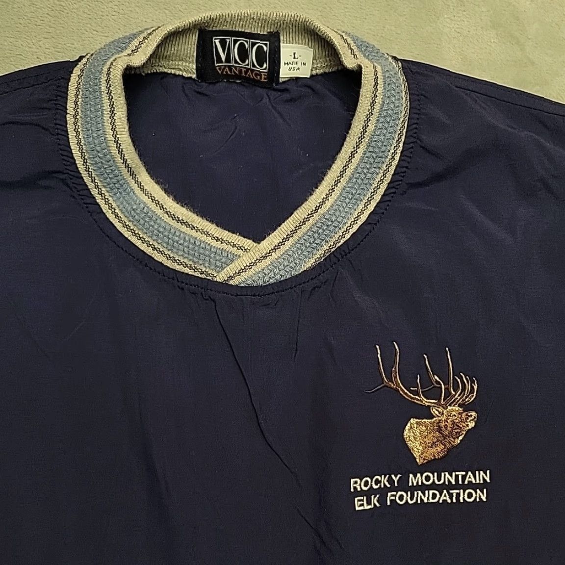 Vintage VINTAGE Rocky Mountain Elk Foundation Jacket Men L Blue Windbreaker RMEF Made in USA Embroidered Logo Outdoor Casual Mens Jacket Size US L / EU 52-54 / 3 - 3 Thumbnail