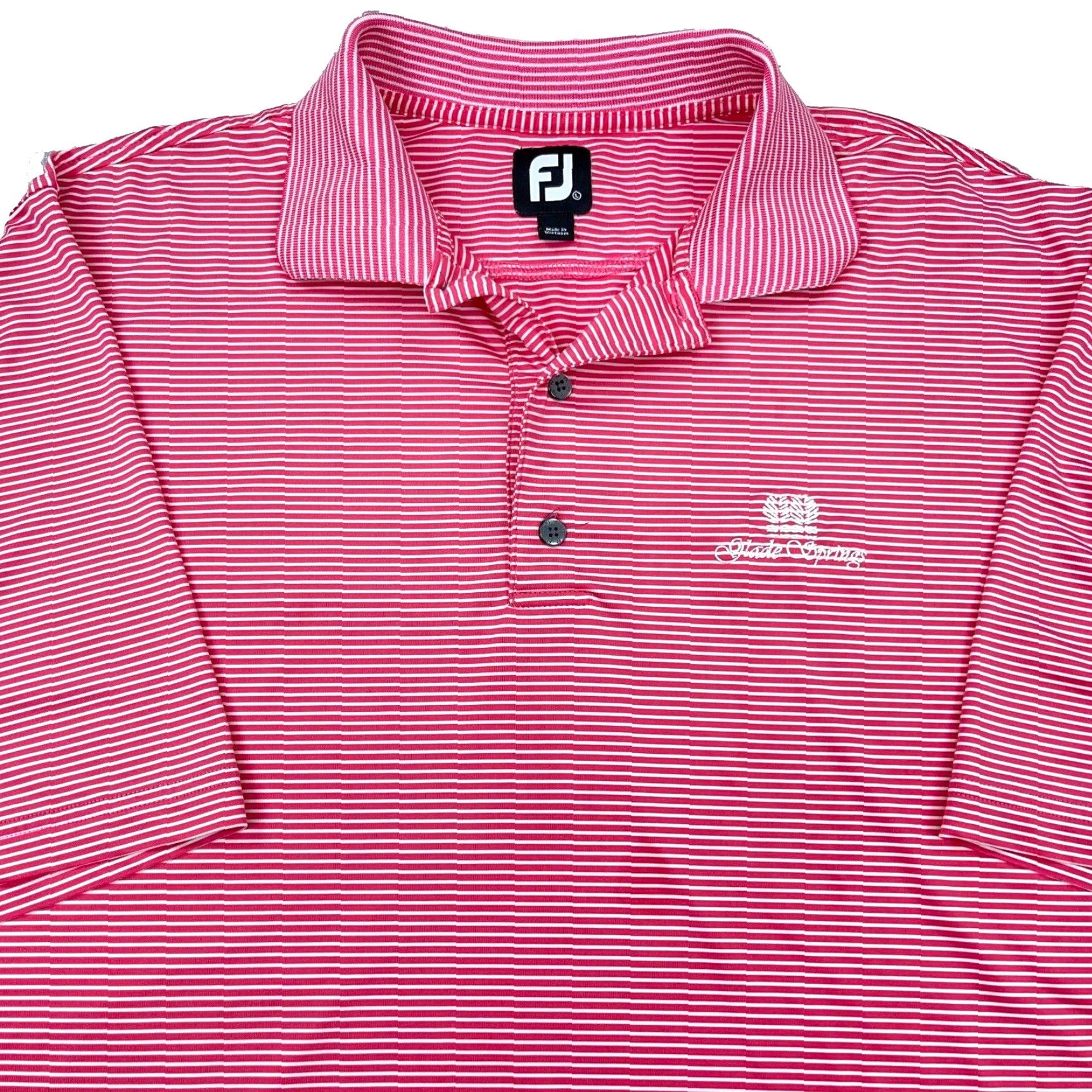 Footjoy FootJoy Polo Shirt Men L Pink Striped Performance Golf Wicking Quick Dry Apparel Logo Short Sleeve Polo Mens Size US L / EU 52-54 / 3 - 2 Thumbnail