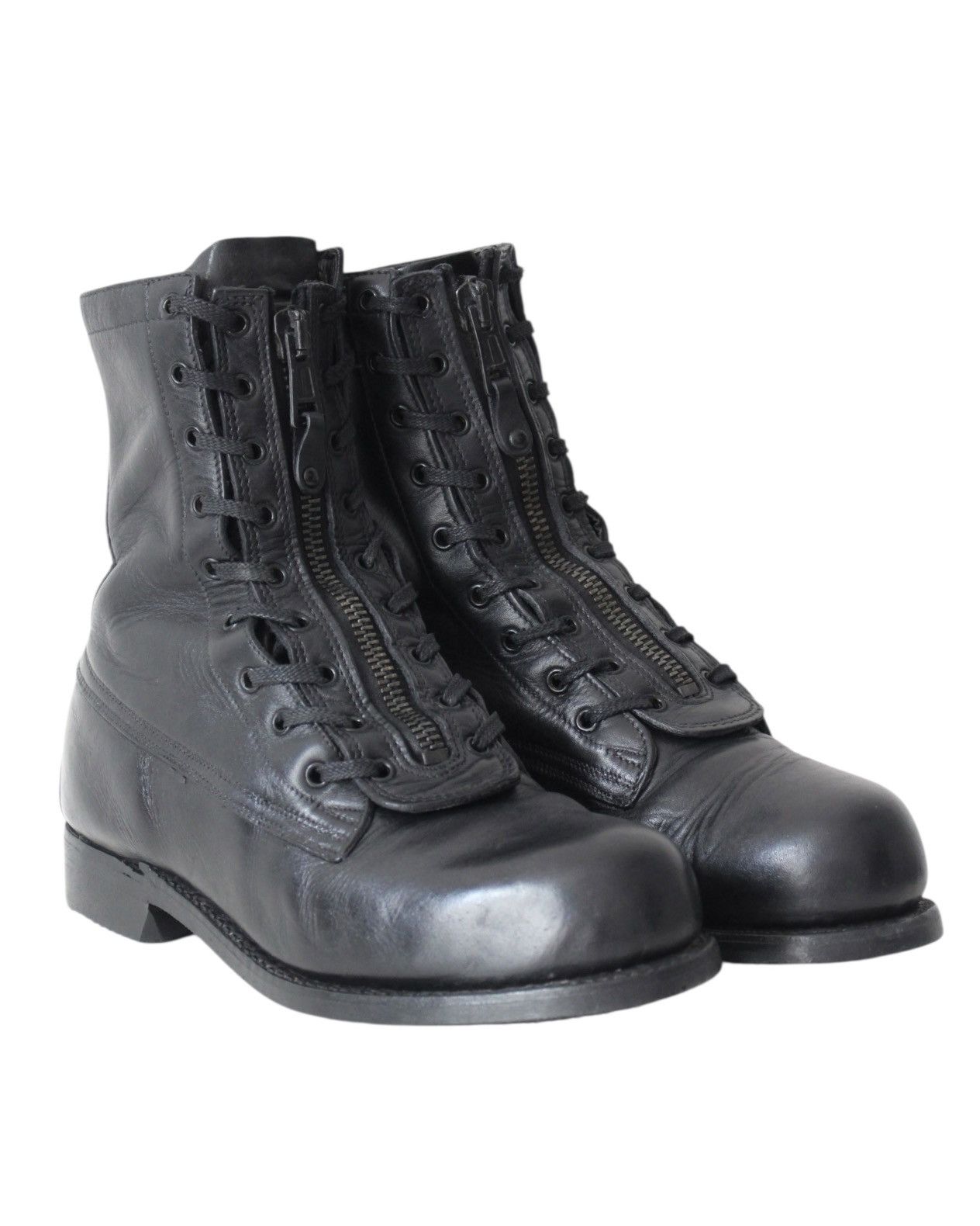 If Six Was Nine 1989 US ARMY BLACK LEATHER FRONT-ZIP COMBAT BOOTS Size US 9 / EU 42 - 5 Thumbnail