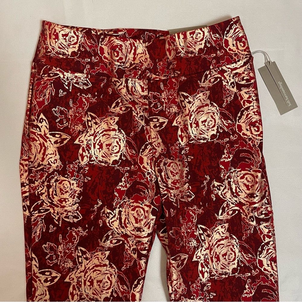 Other NWT New Soft Surroundings Perfect Ponte Straight Leg Red Se Size 32" / US 10 / IT 46 - 4 Thumbnail