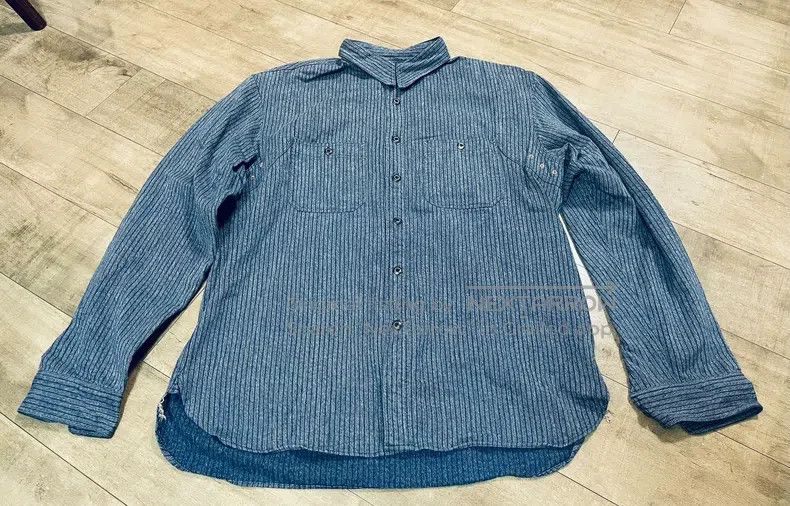 RRL Ralph Lauren RRL Ralph Lauren Blue dyed indigo striped workwear railway Size US L / EU 52-54 / 3 - 2 Thumbnail