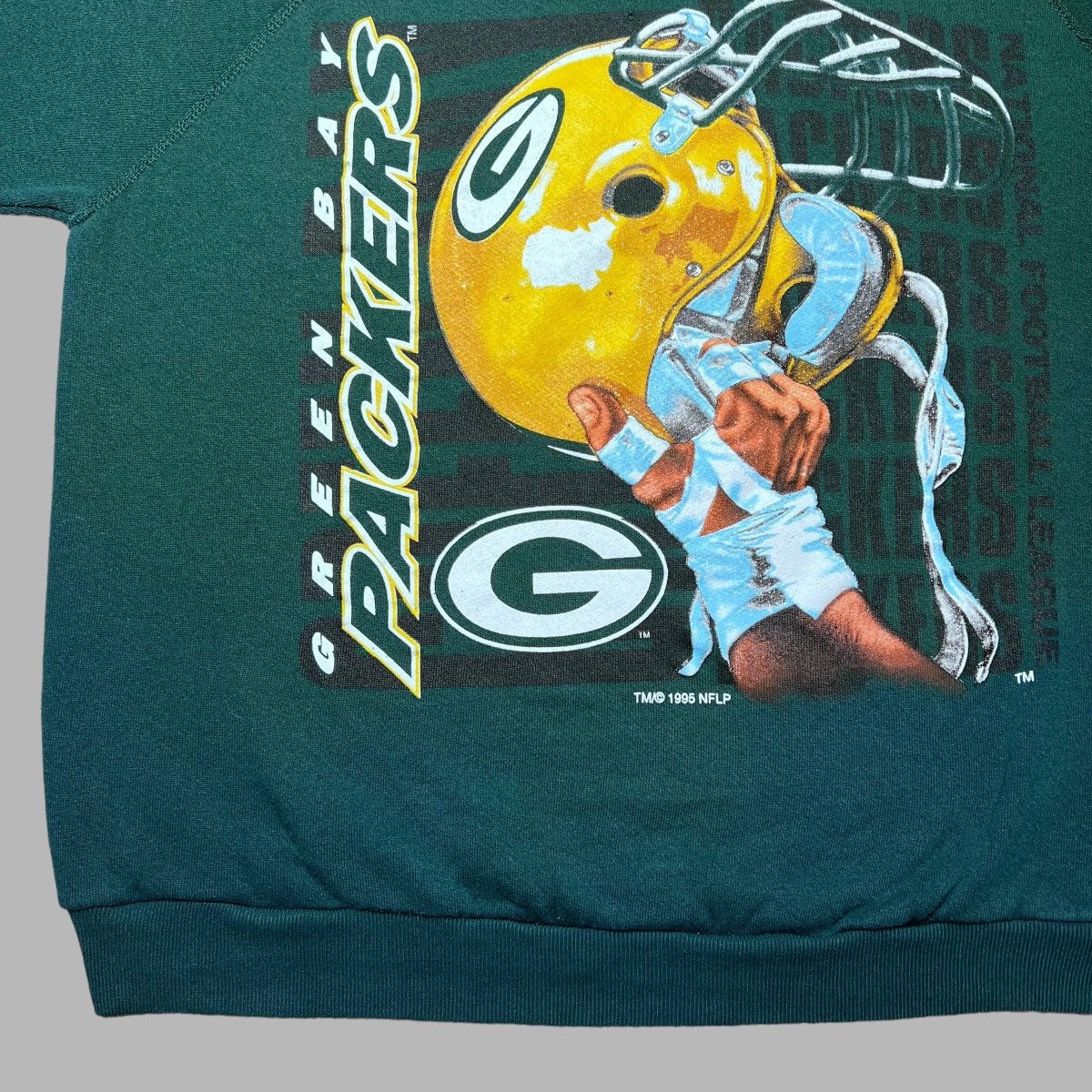 NFL × Vintage Vtg 1995 NFL Green Bay Packers Helmet Spell Out Sweatshirt Size US L / EU 52-54 / 3 - 5 Thumbnail