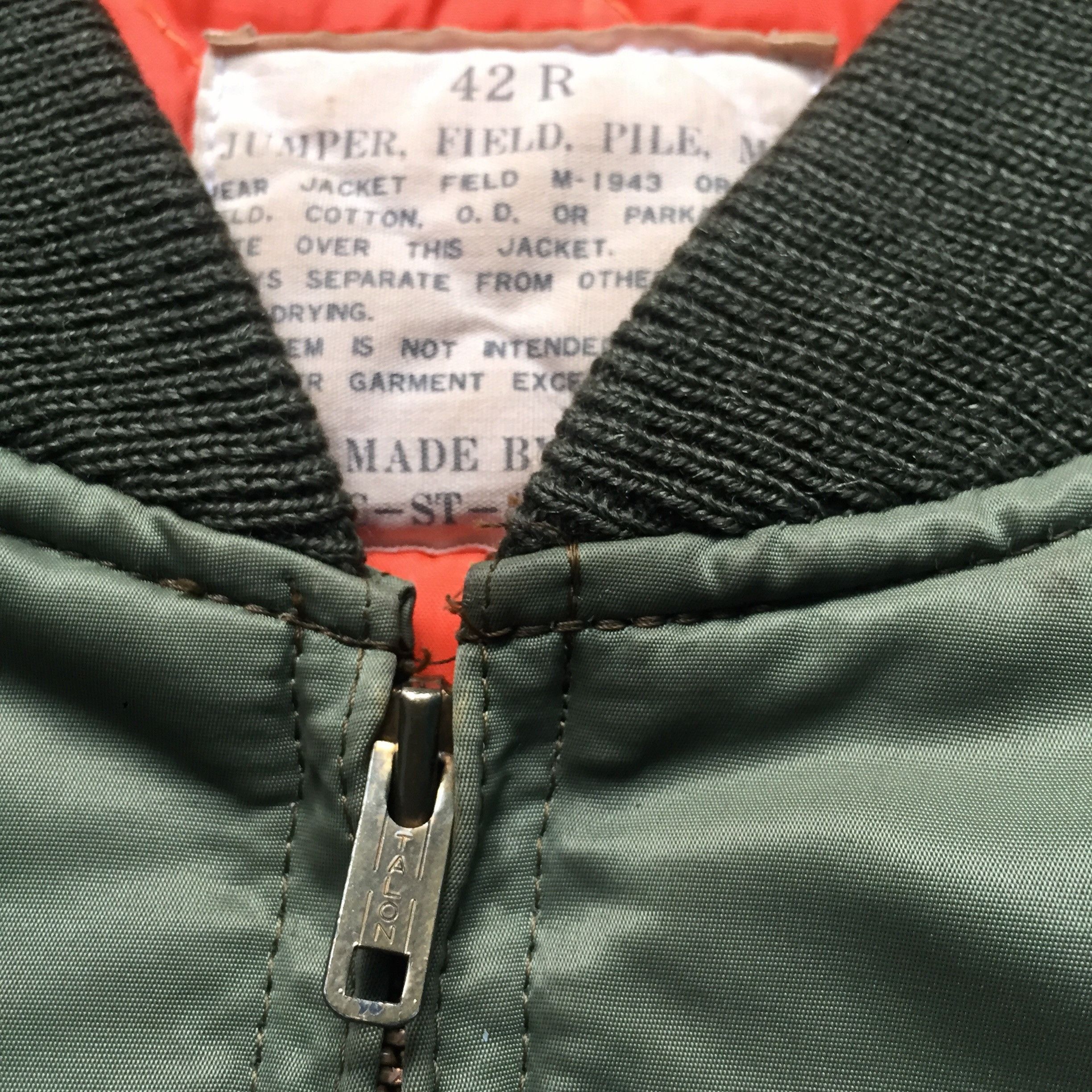 Vintage 60s Bomber Jacket Army Talon Zipper Size 42 M-L Size US L / EU 52-54 / 3 - 4 Thumbnail