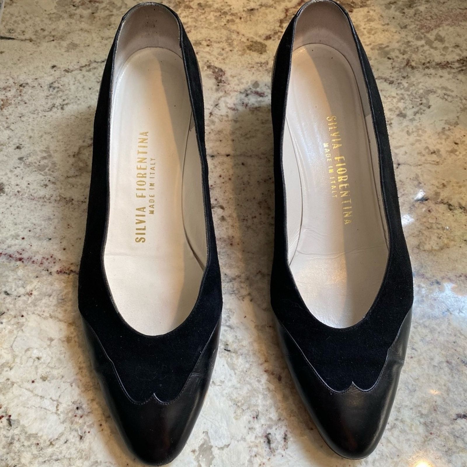Other Silvia Fiorentina Cap Toe Blk Spectator Heel Italy 9.5N Size US 9.5 / IT 39.5 - 2 Thumbnail