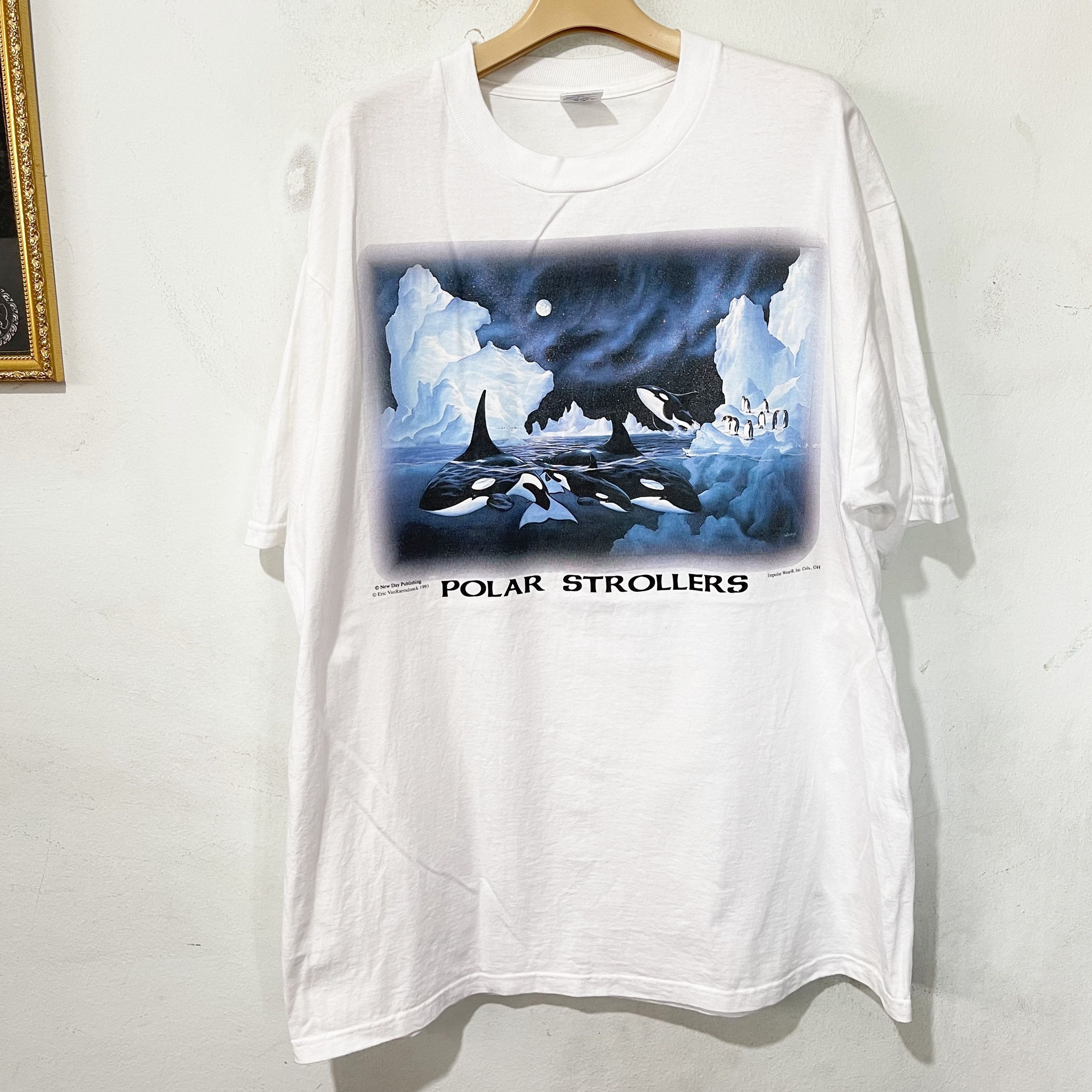 Vintage Vintage 90s Polar Strollers Orca Whale T-Shirt Size US XL / EU 56 / 4 - 1 Thumbnail