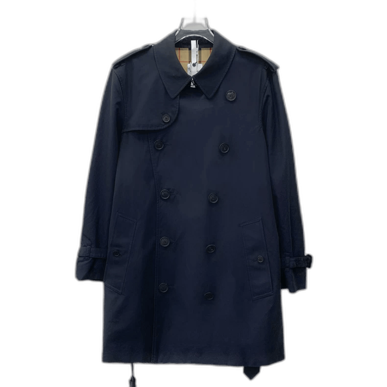 Burberry Burberry Blue Cotton Double-Breasted Trench Coat Size S / US 4 / IT 40 - 1 Thumbnail