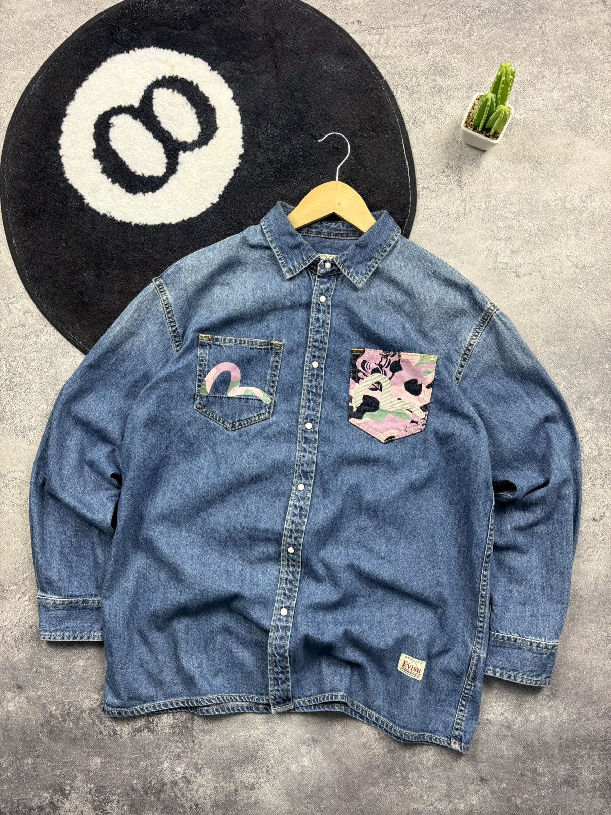 Evisu EVISU Vintage Big Logo Osaka Japan Streetwear Denim Shirt Size US S / EU 44-46 / 1 - 9 Thumbnail
