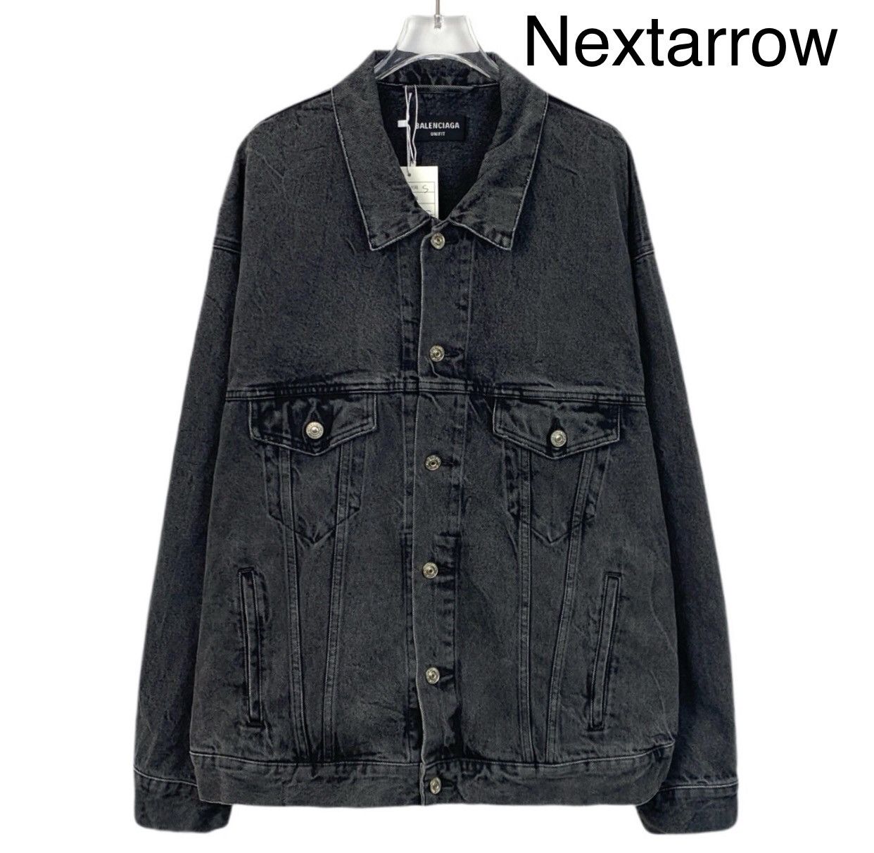 Balenciaga Balenciaga Black Logo Love Embroidered Cotton Denim Jacket Size US S / EU 44-46 / 1 - 1 Thumbnail