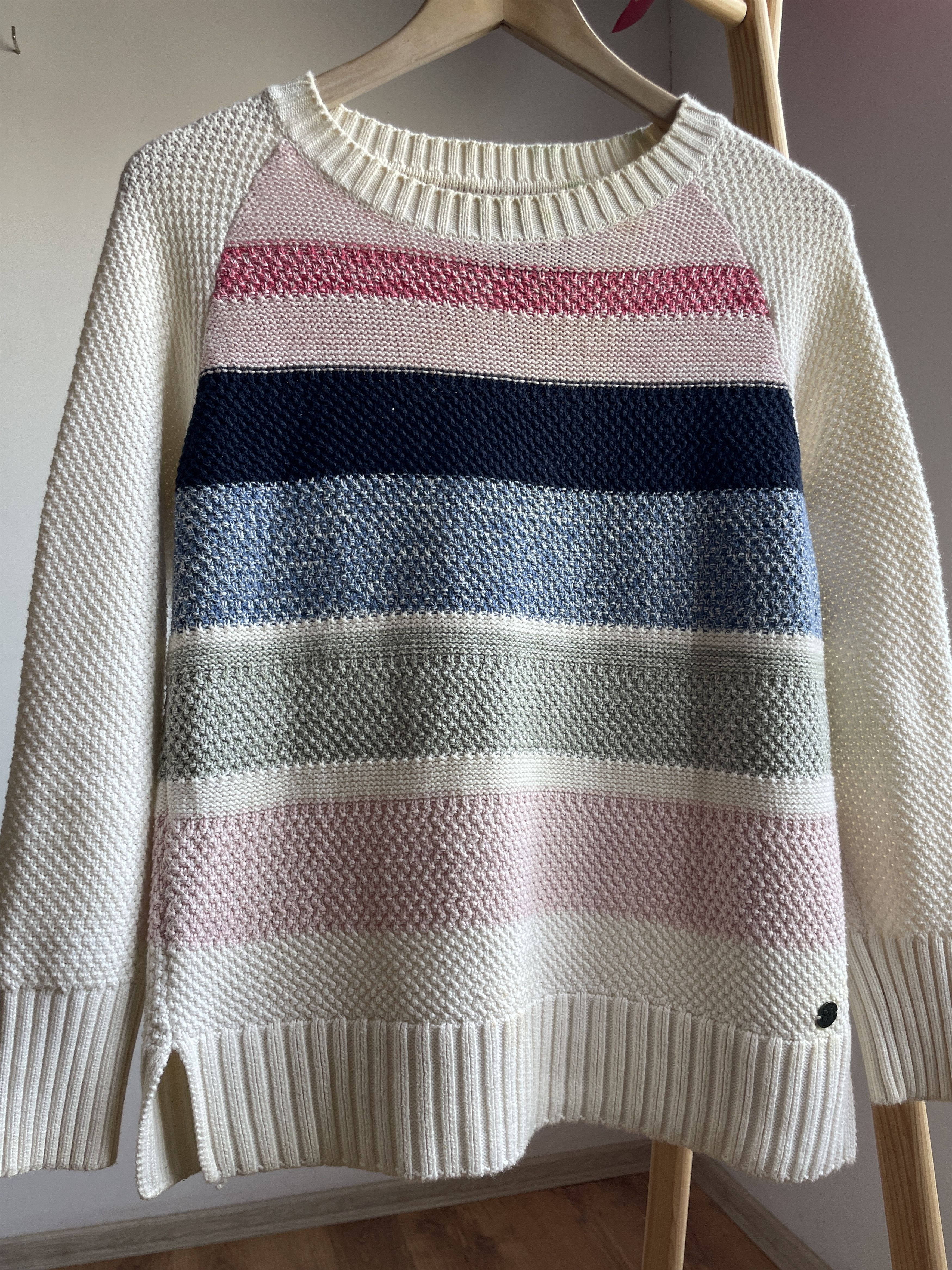 Barbour Barbour National Trust Womens Foxglove Knit Striped Sweater Size S / US 4 / IT 40 - 4 Thumbnail
