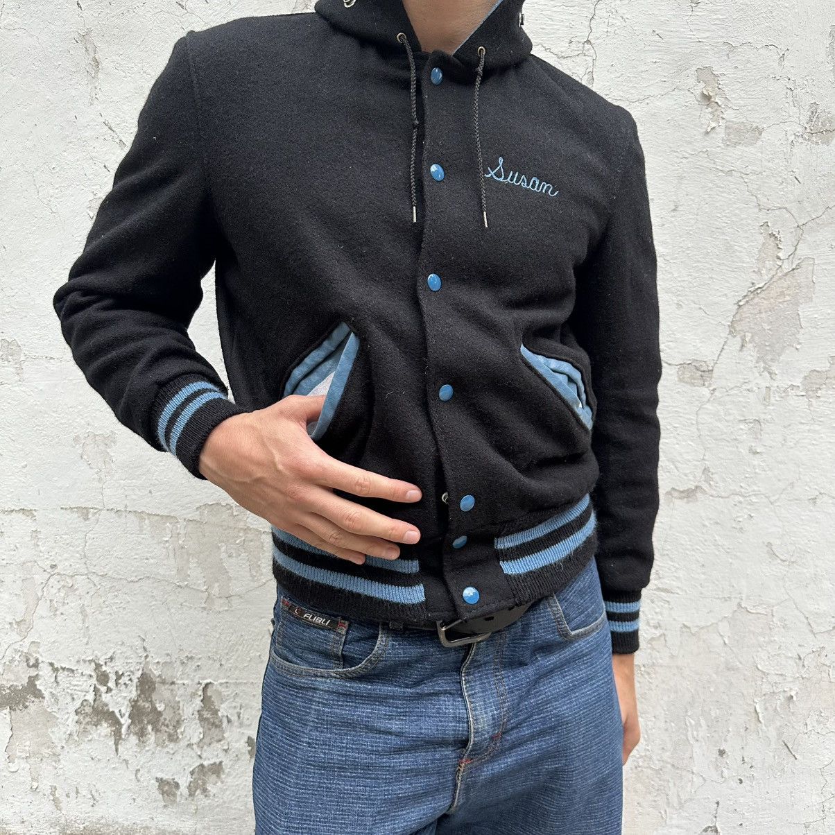 Vintage Vintage Varsity Wool Jacket 80s Size US L / EU 52-54 / 3 - 6 Thumbnail