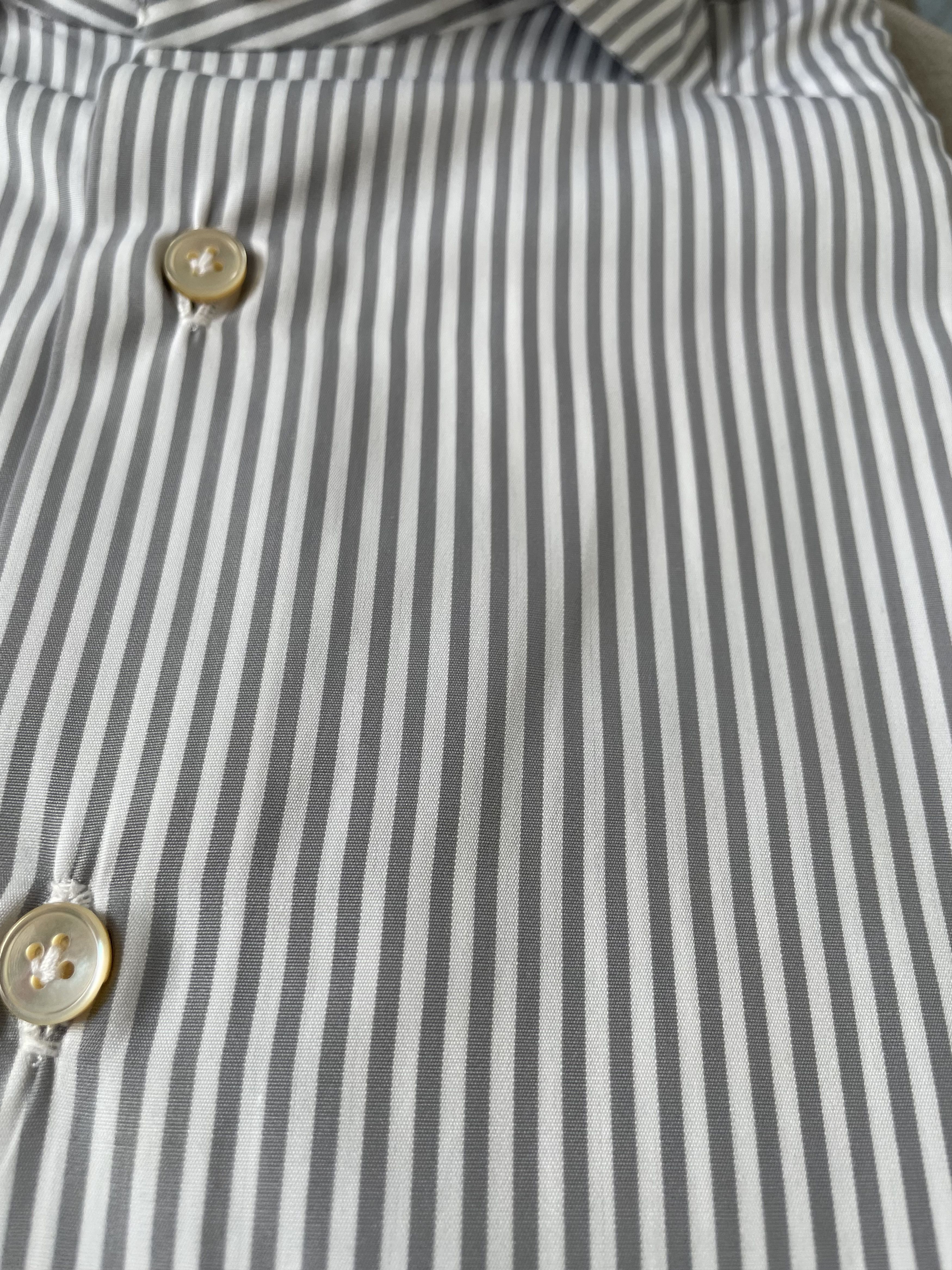 Other NWT Cavour Sartoria handmade grey striped shirt, size 15.5 Size US S / EU 44-46 / 1 - 2 Thumbnail