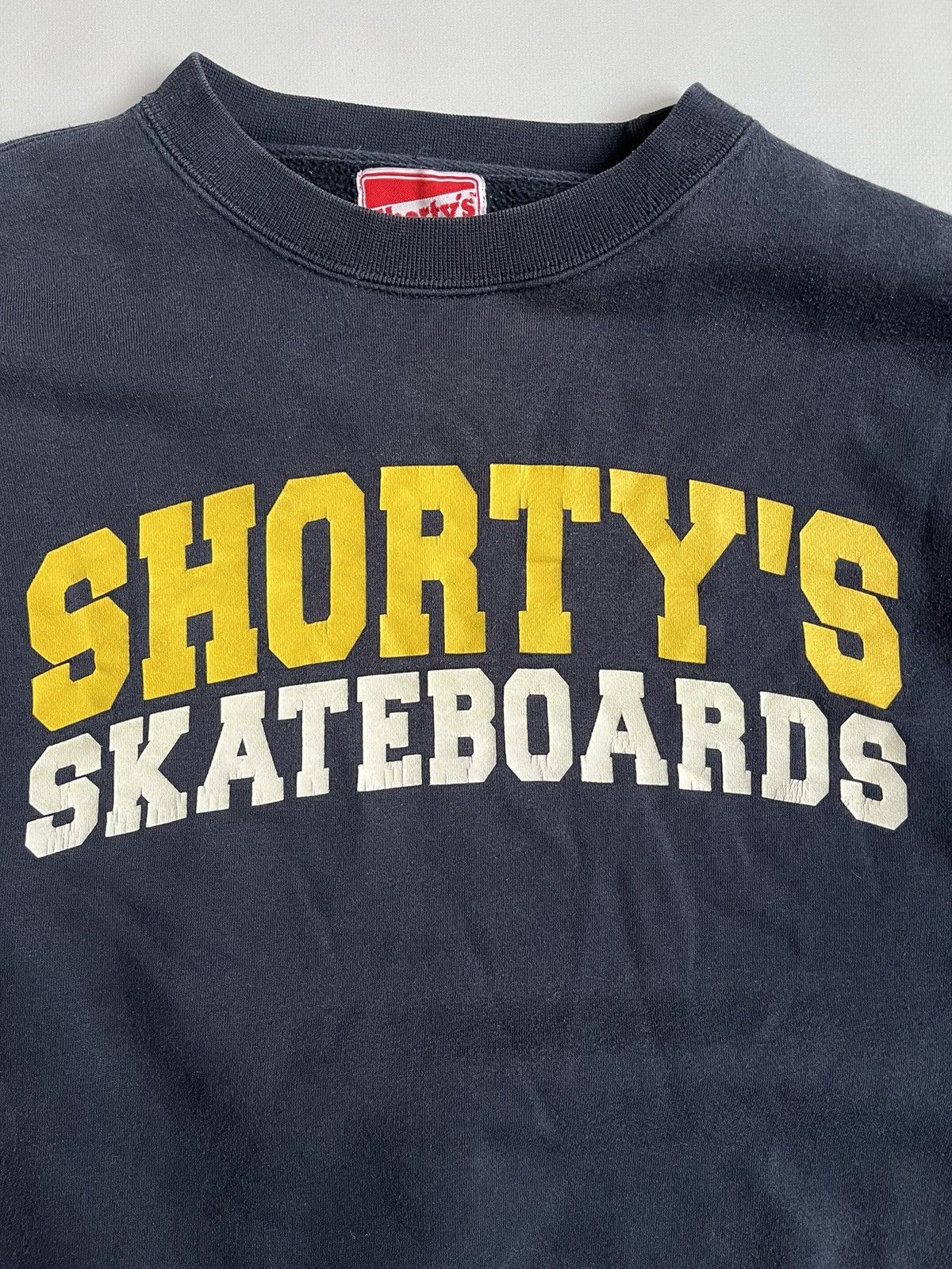 Shorty's Skateboards Vintage 90s Shorty`s Skateboards Sk8 Faded Navy Sweatshirt Size US S / EU 44-46 / 1 - 3 Thumbnail