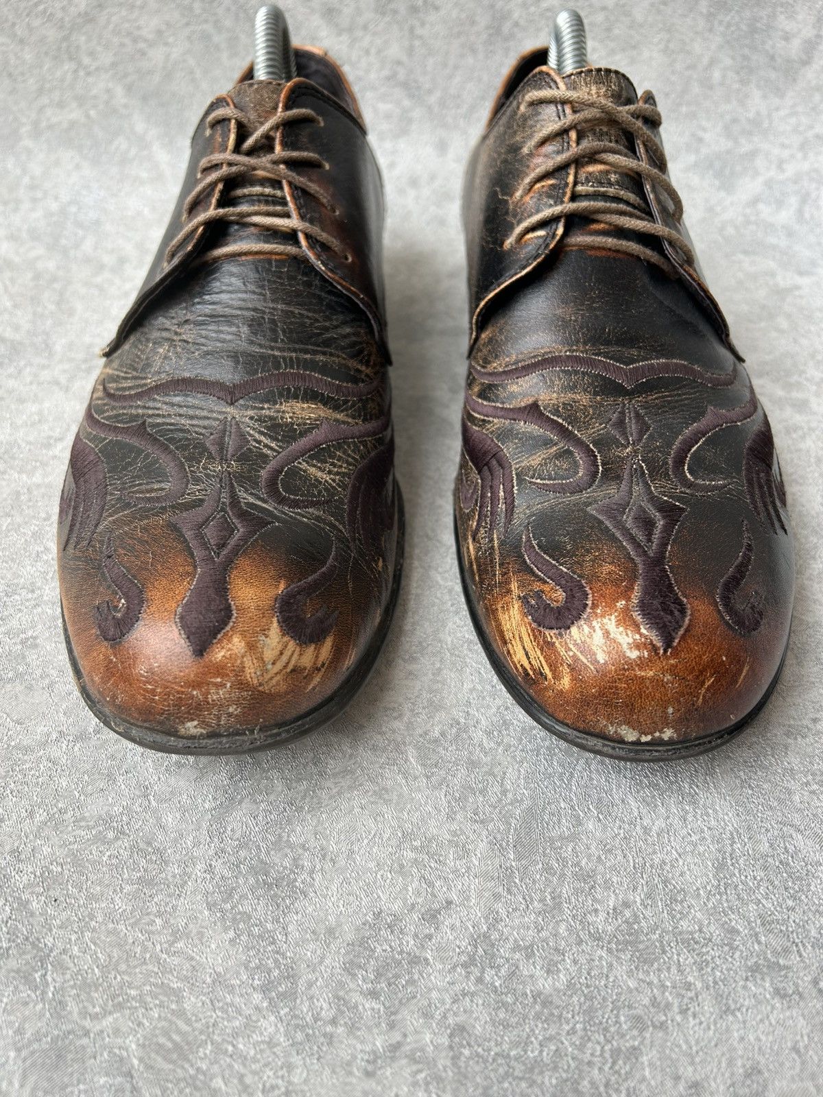 10 Corso Como Corso Como Y2K Western Flame Leather Derby Loafers Size US 8.5 / EU 41-42 - 7 Thumbnail